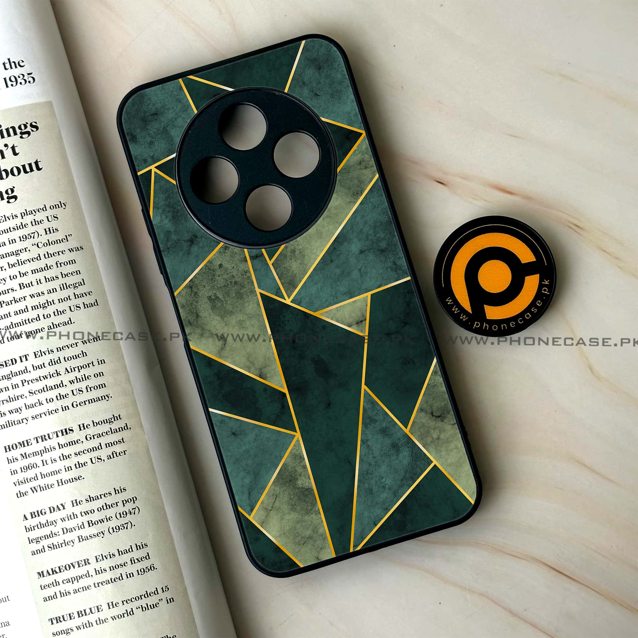 Oppo F27 Pro - Geometric Marble Series - Premium Metal Printed soft Bumper Shock Proof Case