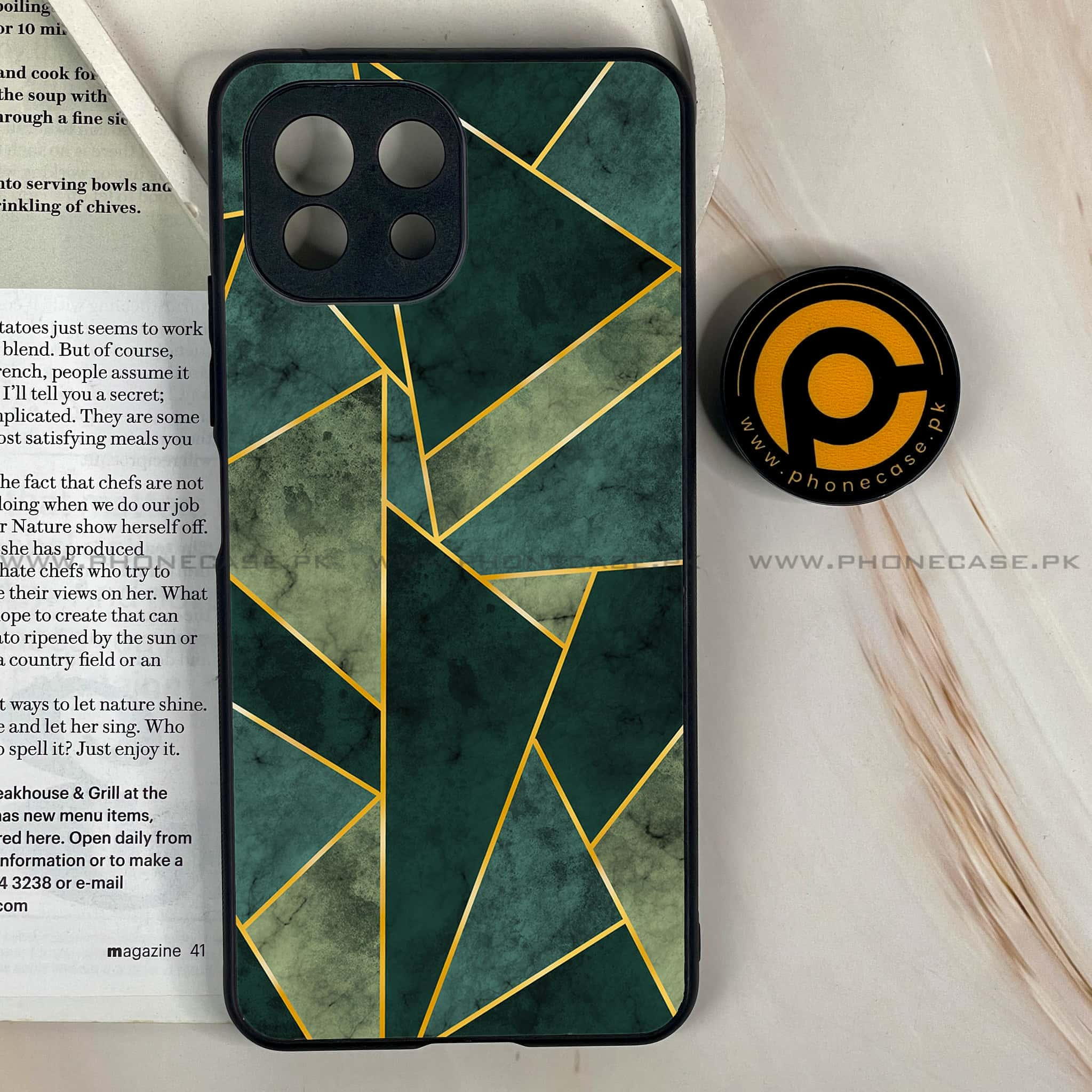 Mi 11 Lite - Geometric Marble Series - Premium Printed Glass soft Bumper shock Proof Case