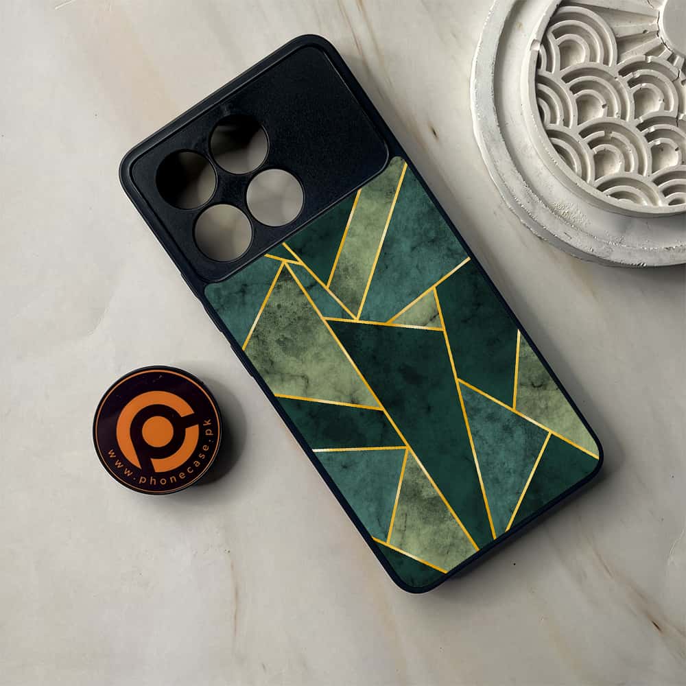 Xiaomi Poco F6 Pro - Geometric Marble Series - Premium Metal Printed soft Bumper shock Proof Case