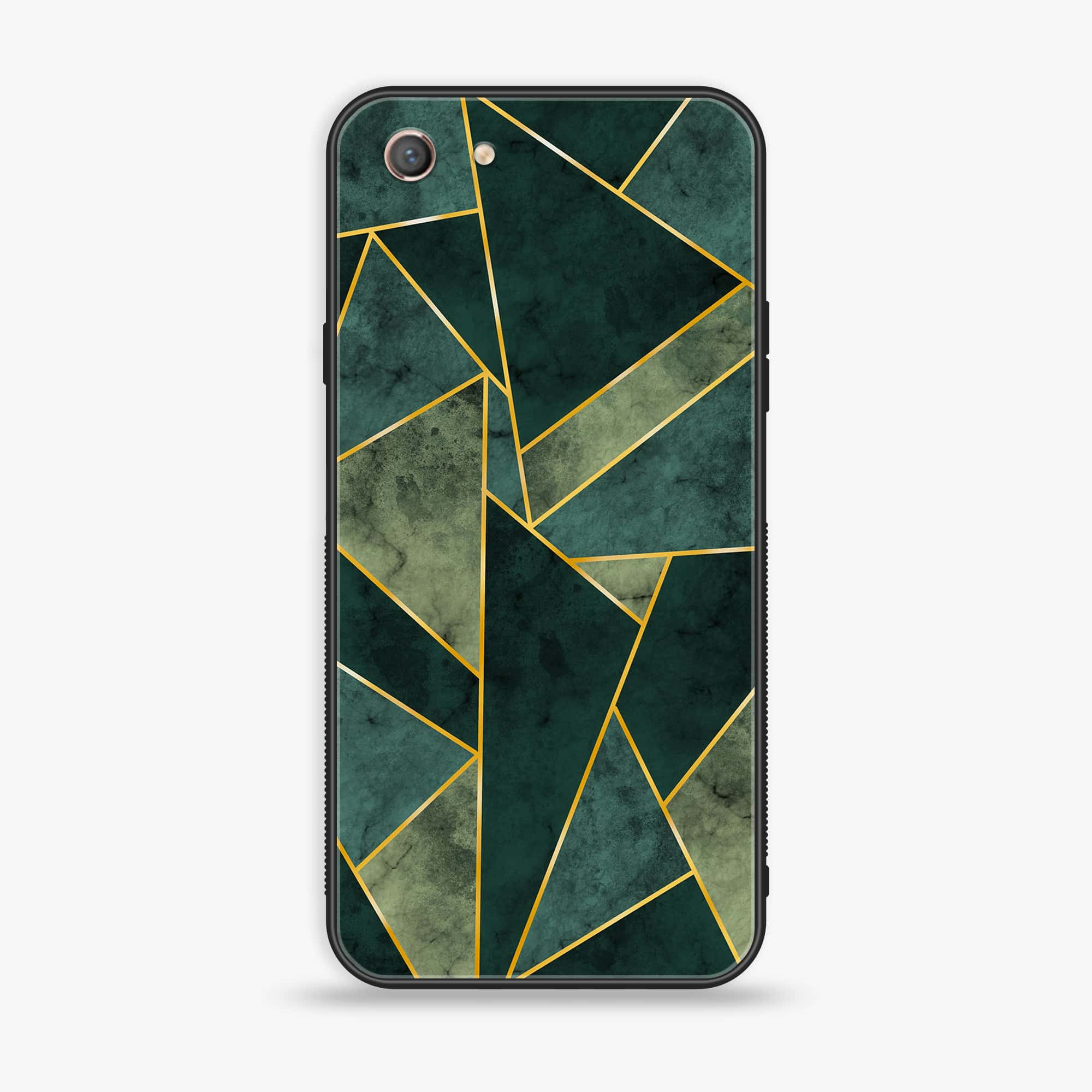Oppo A71 (2018) - Geometric Marble Series - Premium Printed Glass soft Bumper shock Proof Case
