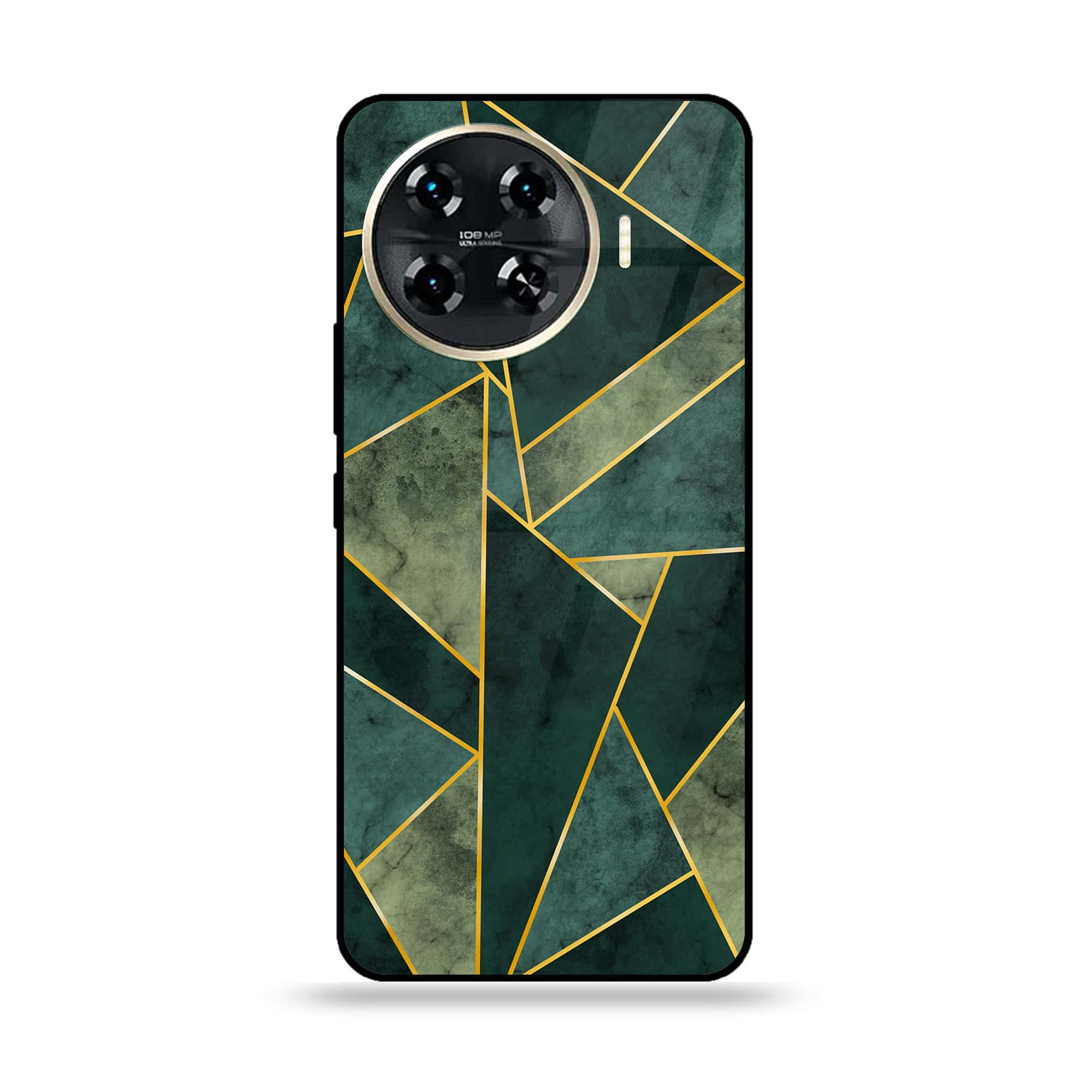 Tecno Spark 20 pro plus - Geometric Marble Series - Premium Printed Glass soft Bumper shock Proof Case