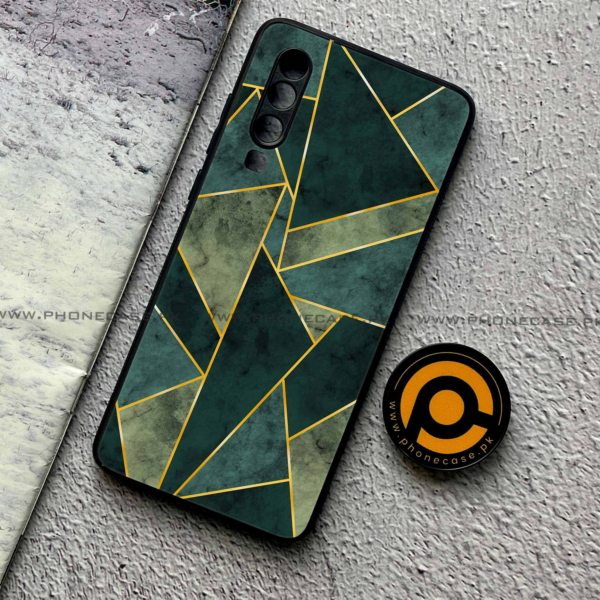 Huawei P30 - Geometric Marble Series - Premium Printed Glass soft Bumper shock Proof Case