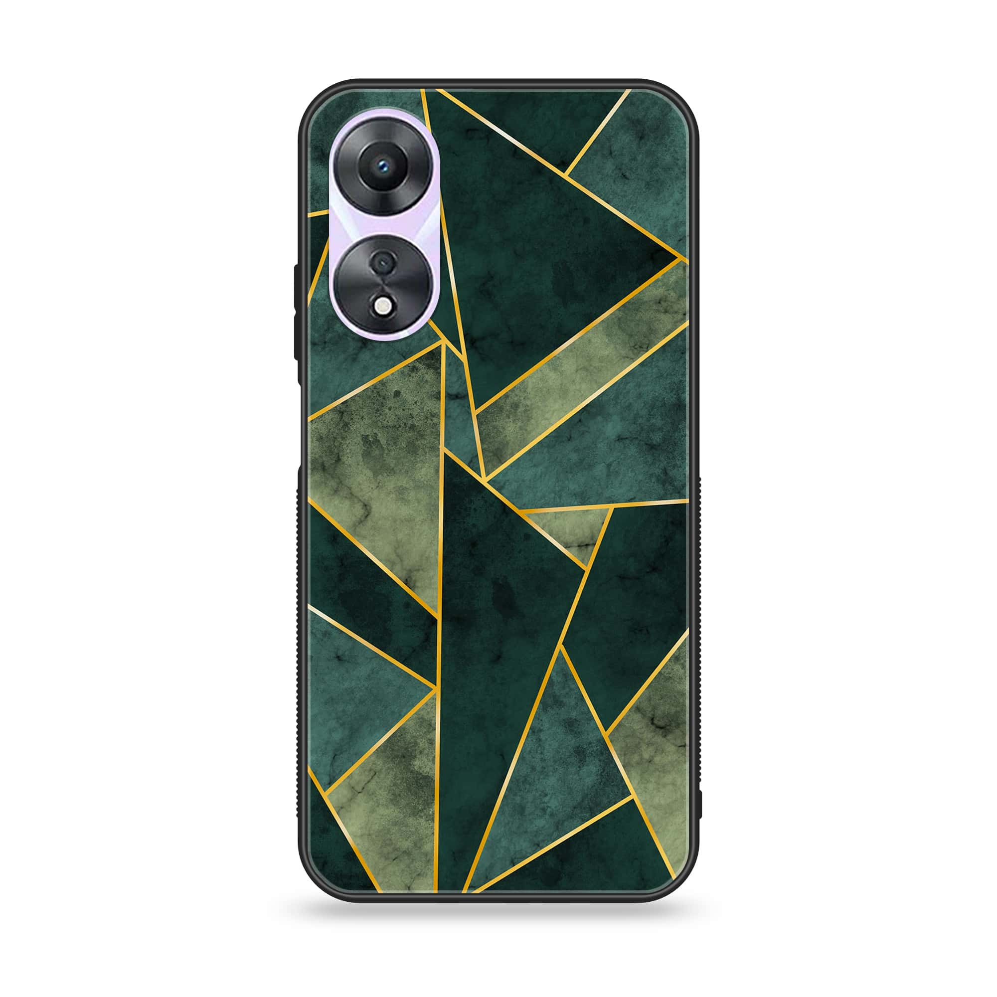 Oppo A78 4G - Geometric Marble Series - Premium Printed Glass soft Bumper shock Proof Case