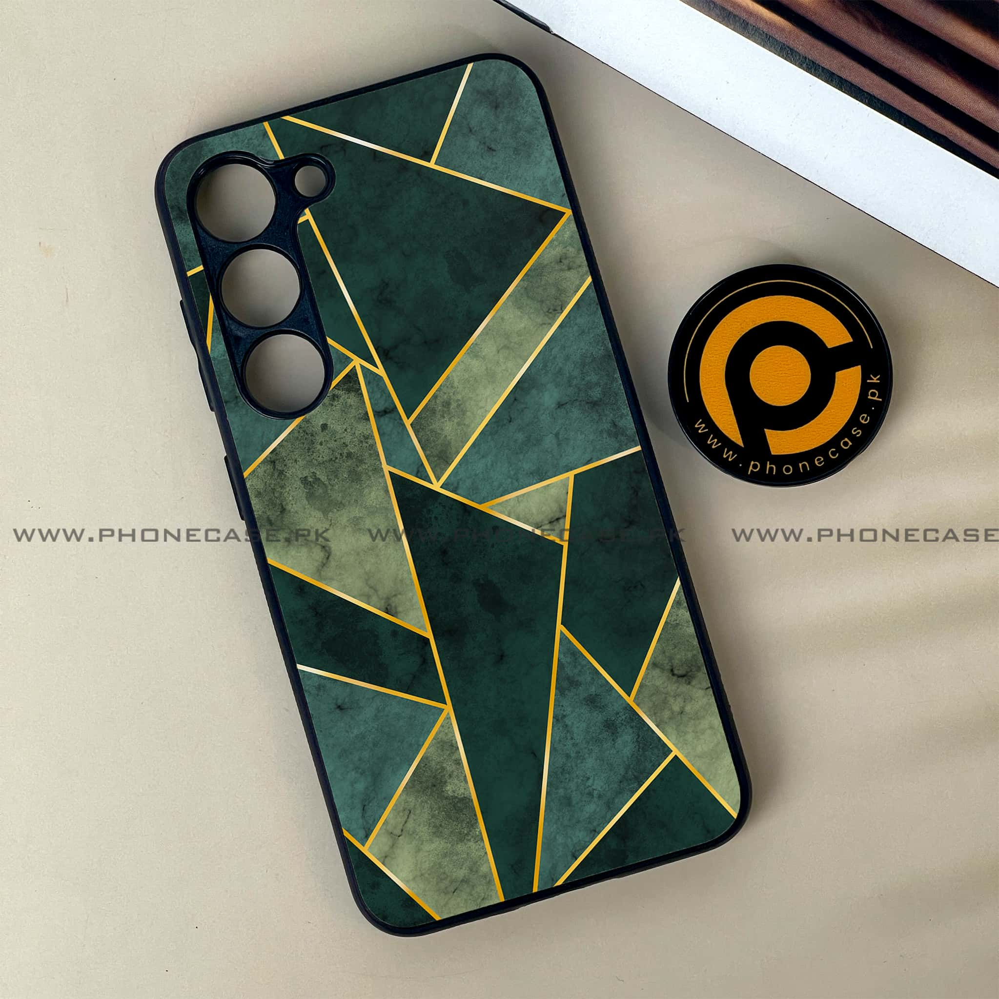 Samsung Galaxy S23 - Geometric Marble Series - Premium Printed Glass soft Bumper shock Proof Case