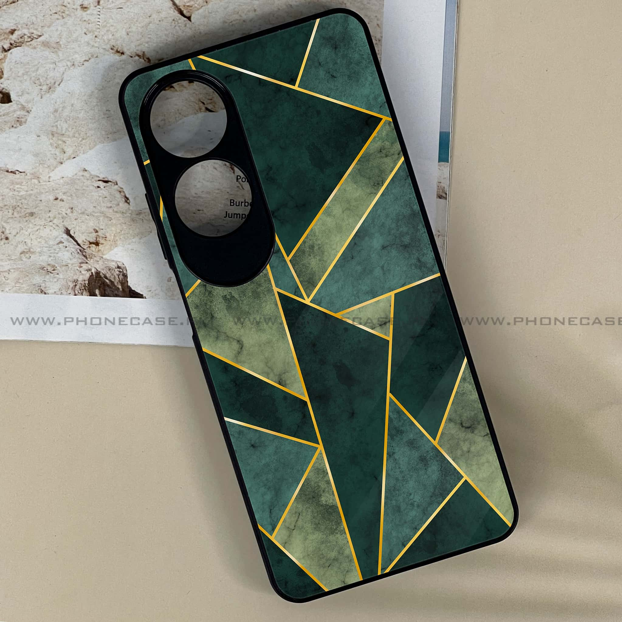 Oppo A60 - Geometric Marble Series - Premium Printed Metal soft Bumper shock Proof Case