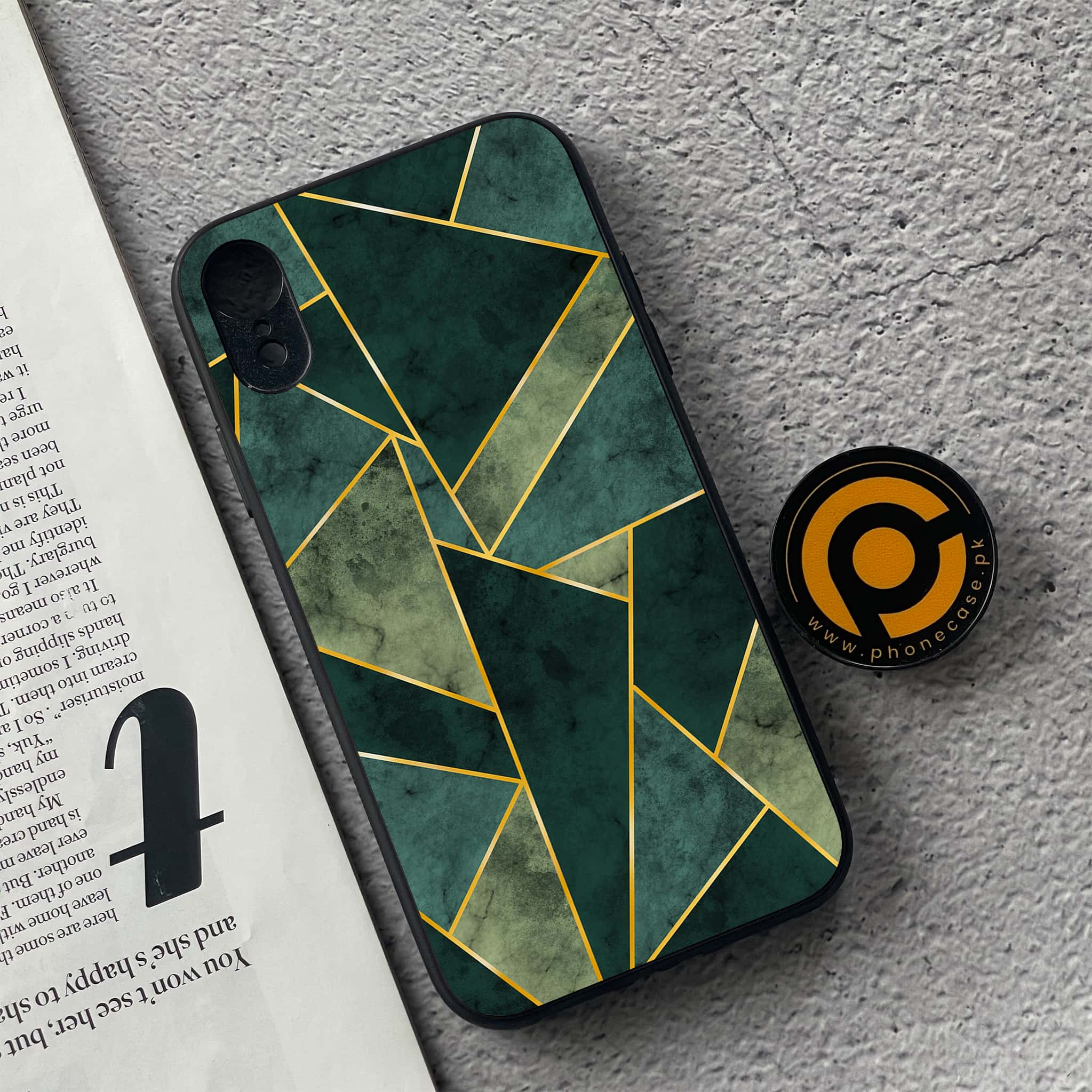 iPhone XR - Geometric Marble Series - Premium Metal Printed soft Bumper shock Proof Case