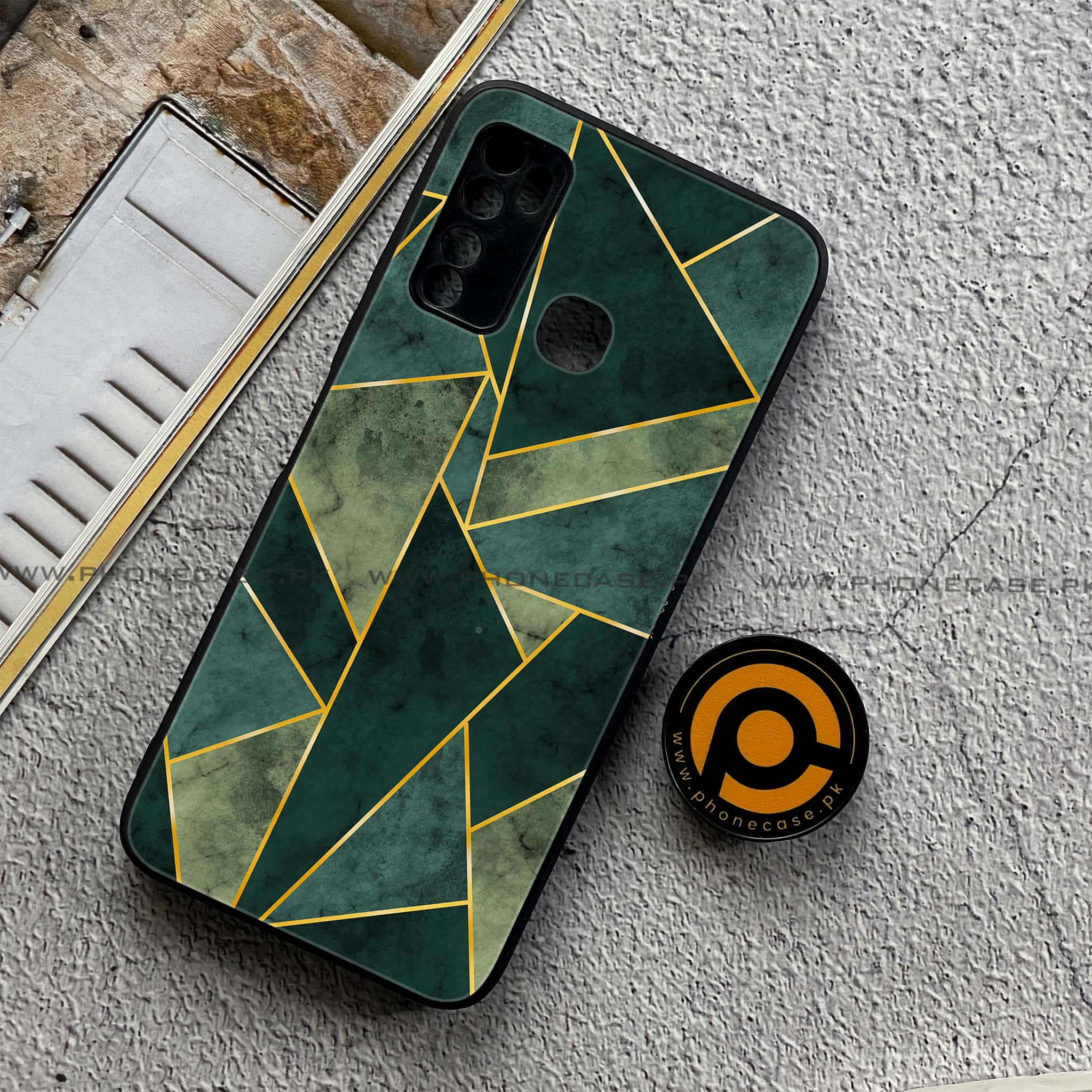 Infinix Note 7 Lite - Geometric Marble Series - Premium Printed Metal soft Bumper shock Proof Case