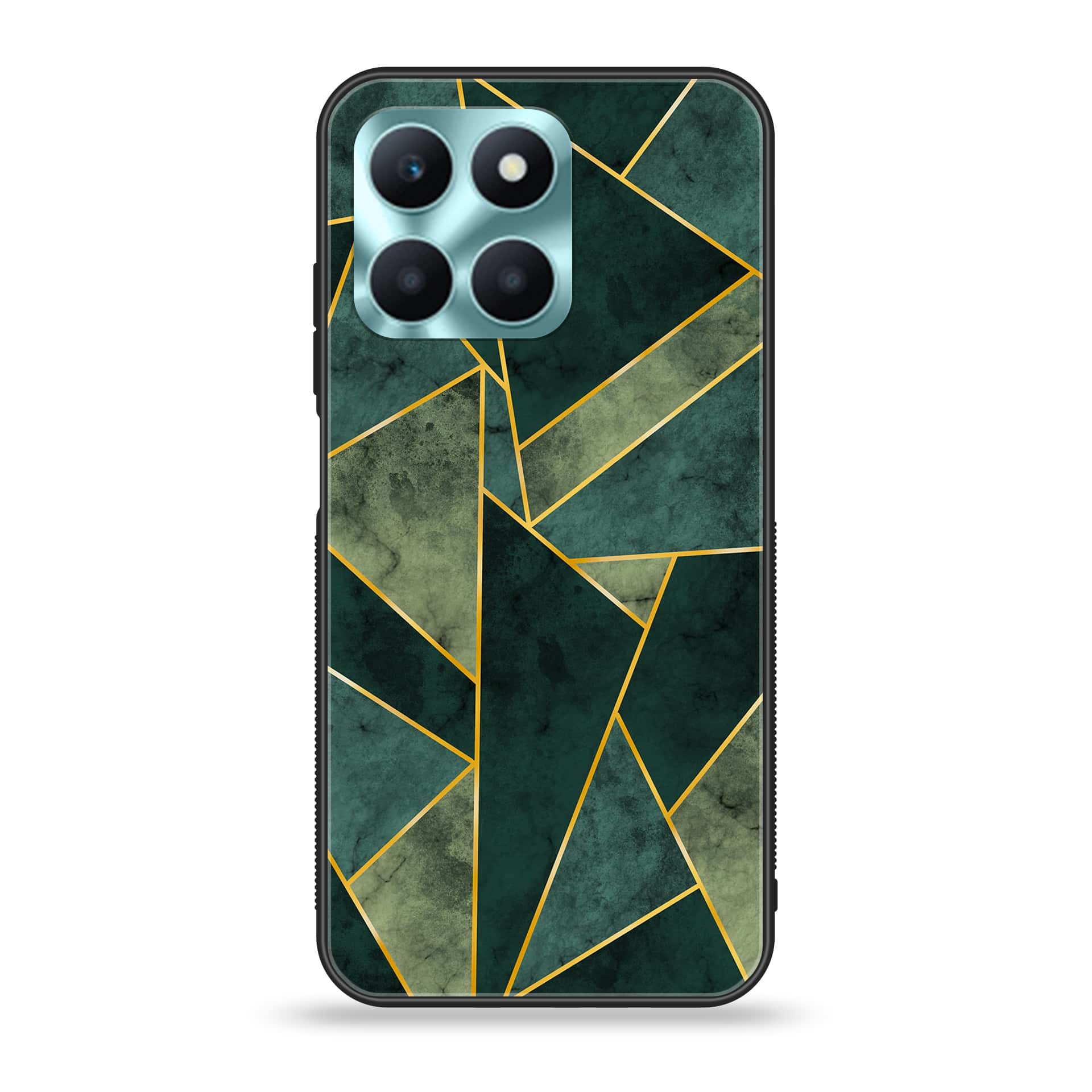 Honor X6a - Geometric Marble Series - Premium Printed Glass soft Bumper shock Proof Case
