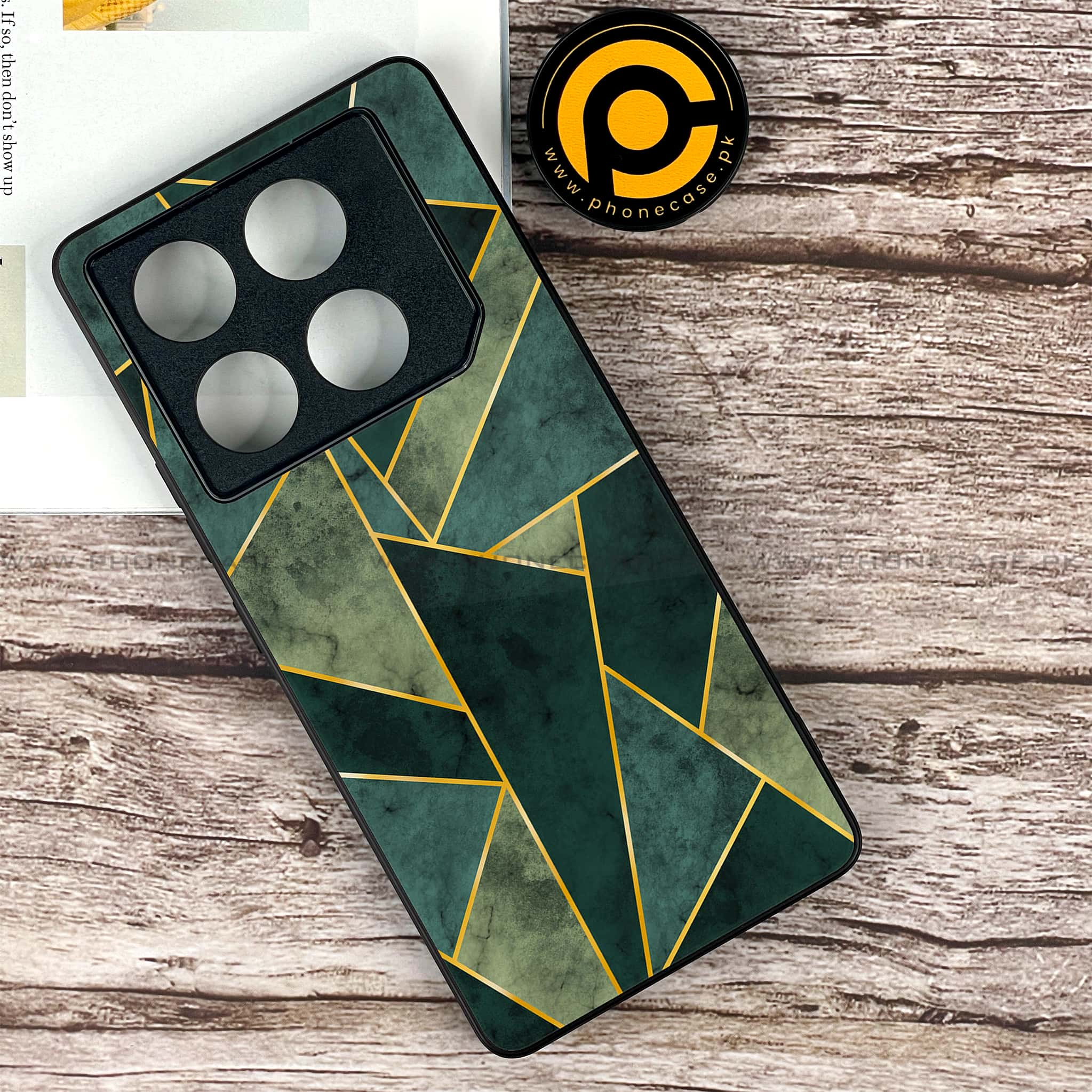 Infinix GT 20 Pro - Geometric Marble Series - Premium Printed Glass soft Bumper shock Proof Case