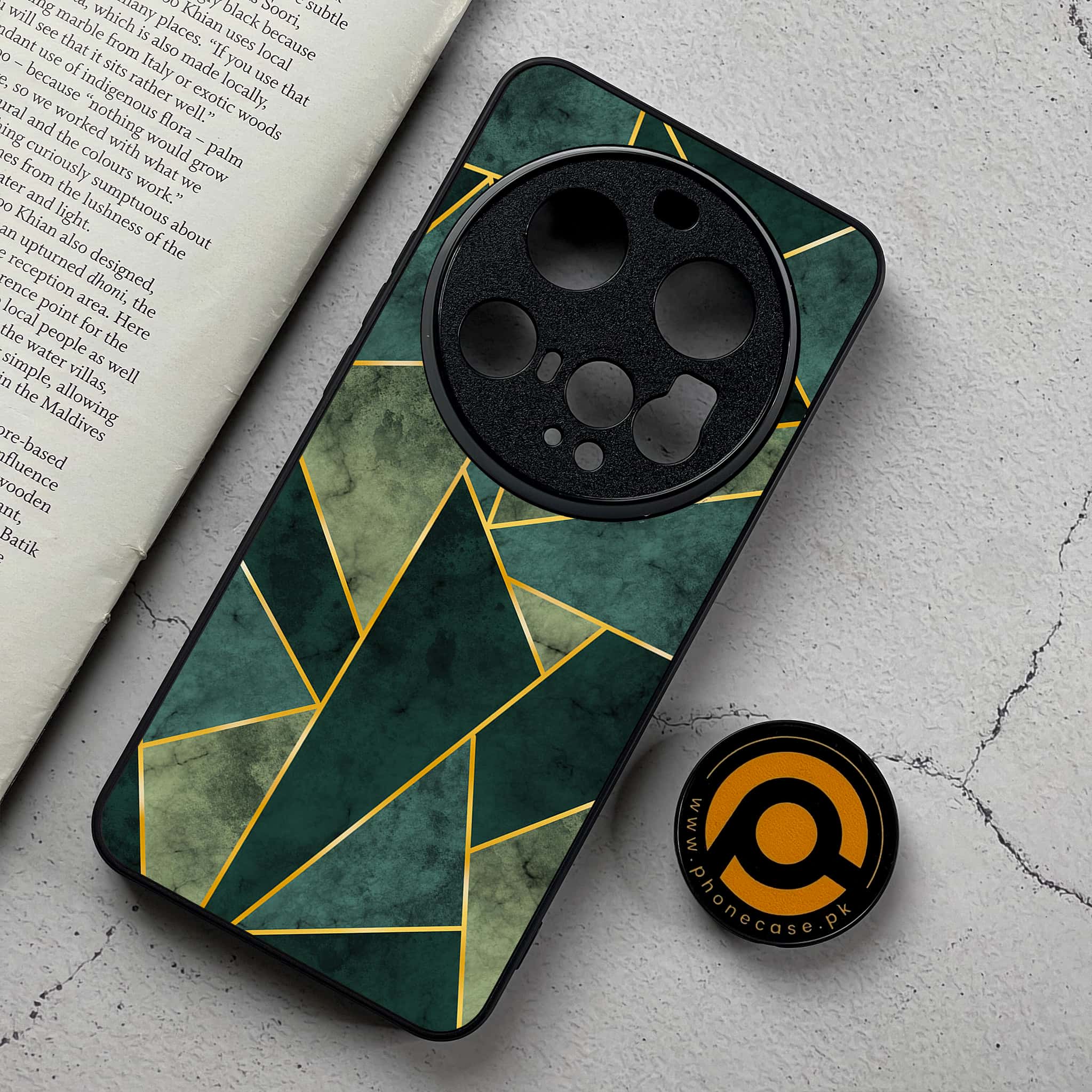Xiaomi 15 Ultra - Geometric Marble Series - Premium Metal Printed Soft Bumper Shockproof Case