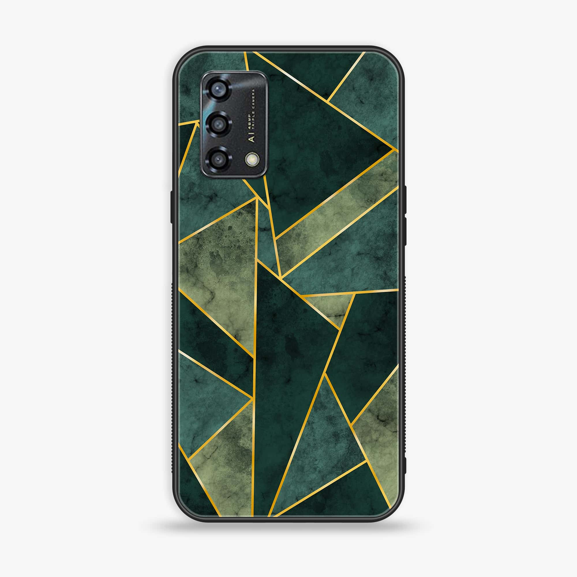 Oppo A95 - Geometric Marble Series - Premium Printed Glass soft Bumper shock Proof Case