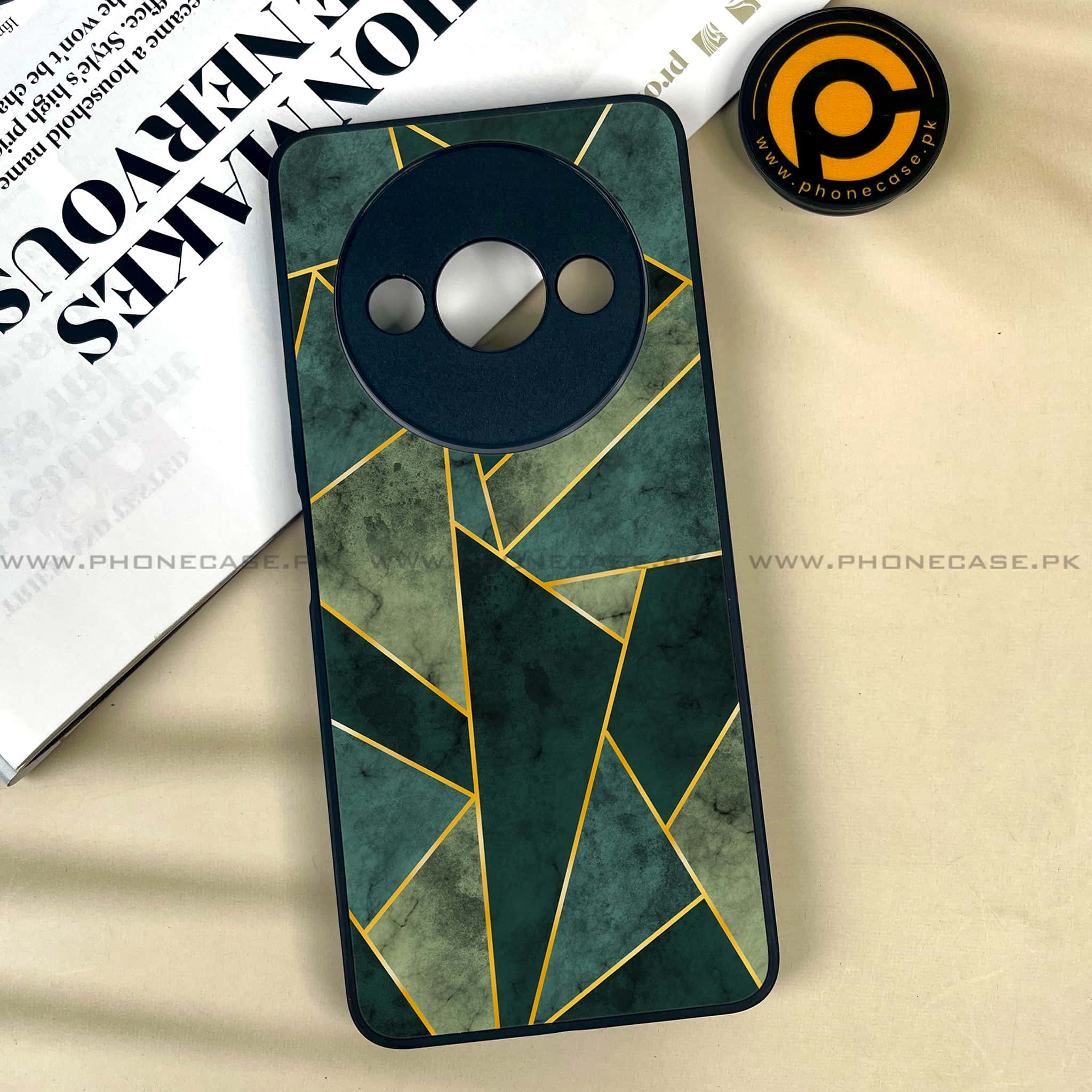 Xiaomi Redmi A3x - Geometric Marble Series - Premium Printed Metal soft Bumper shock Proof Case