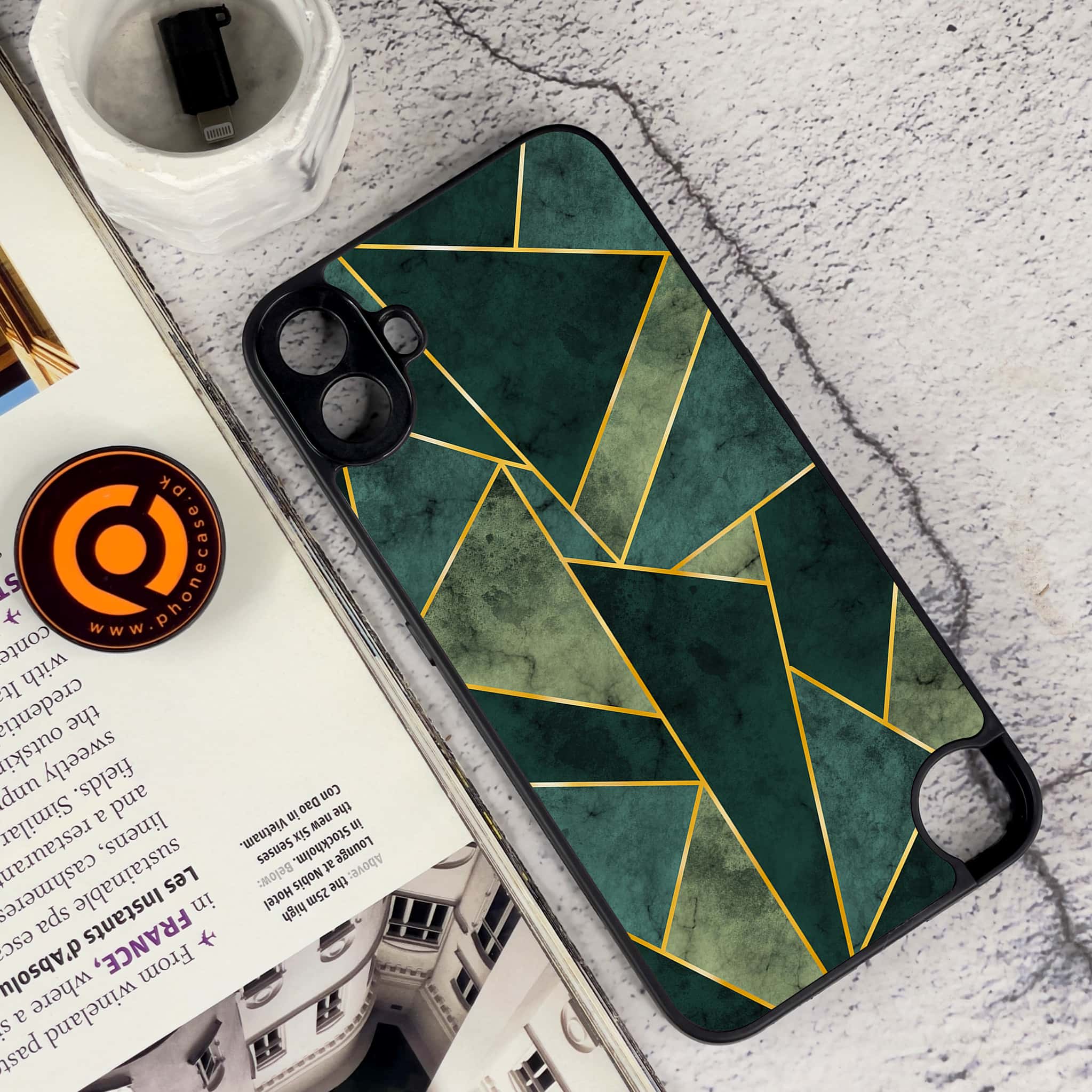 Nothing CMF Phone 1 - Geometric Marble Series - Premium Metal Printed soft Bumper Shock Proof Case