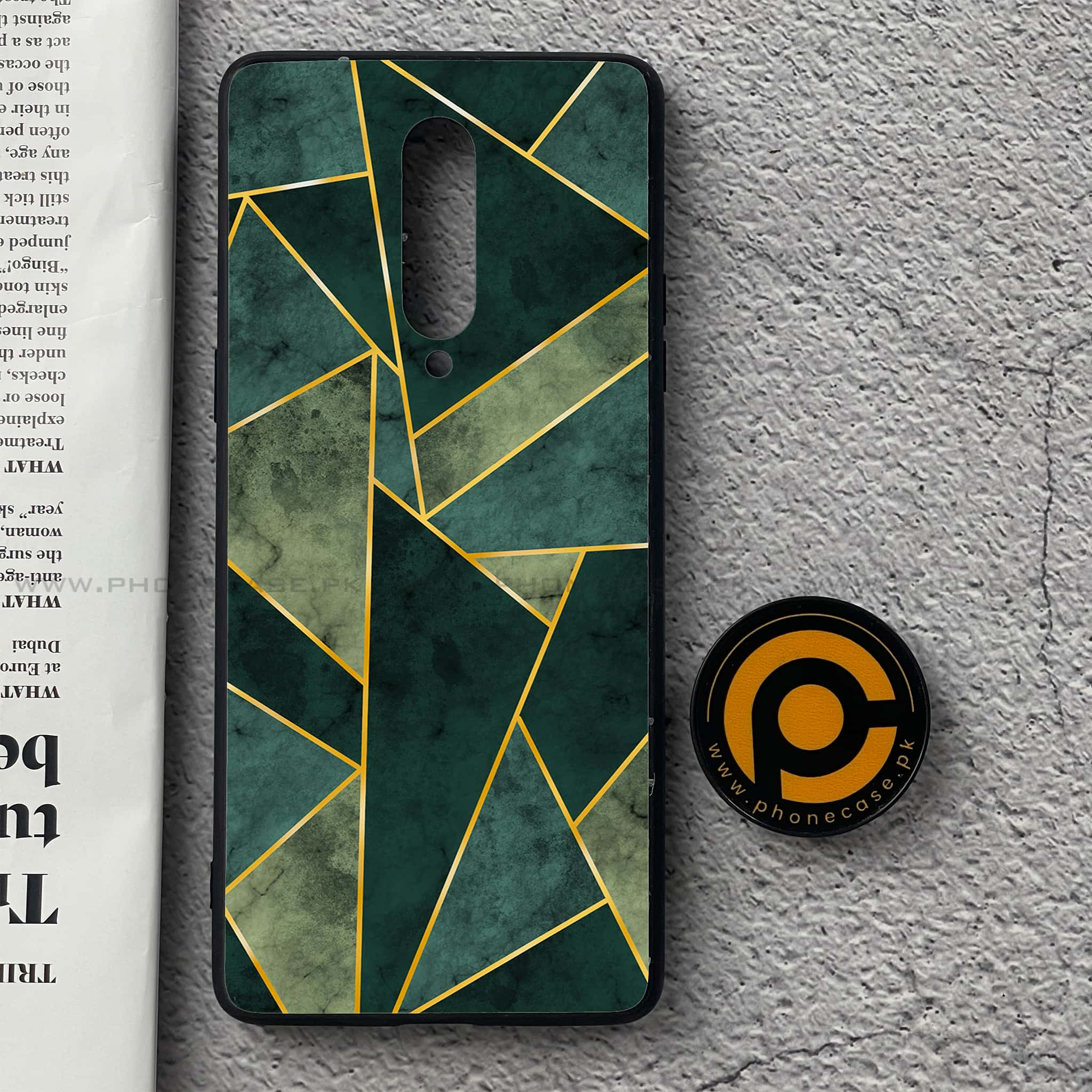 OnePlus 8 - Geometric Marble Series - Premium Printed Glass soft Bumper shock Proof Case