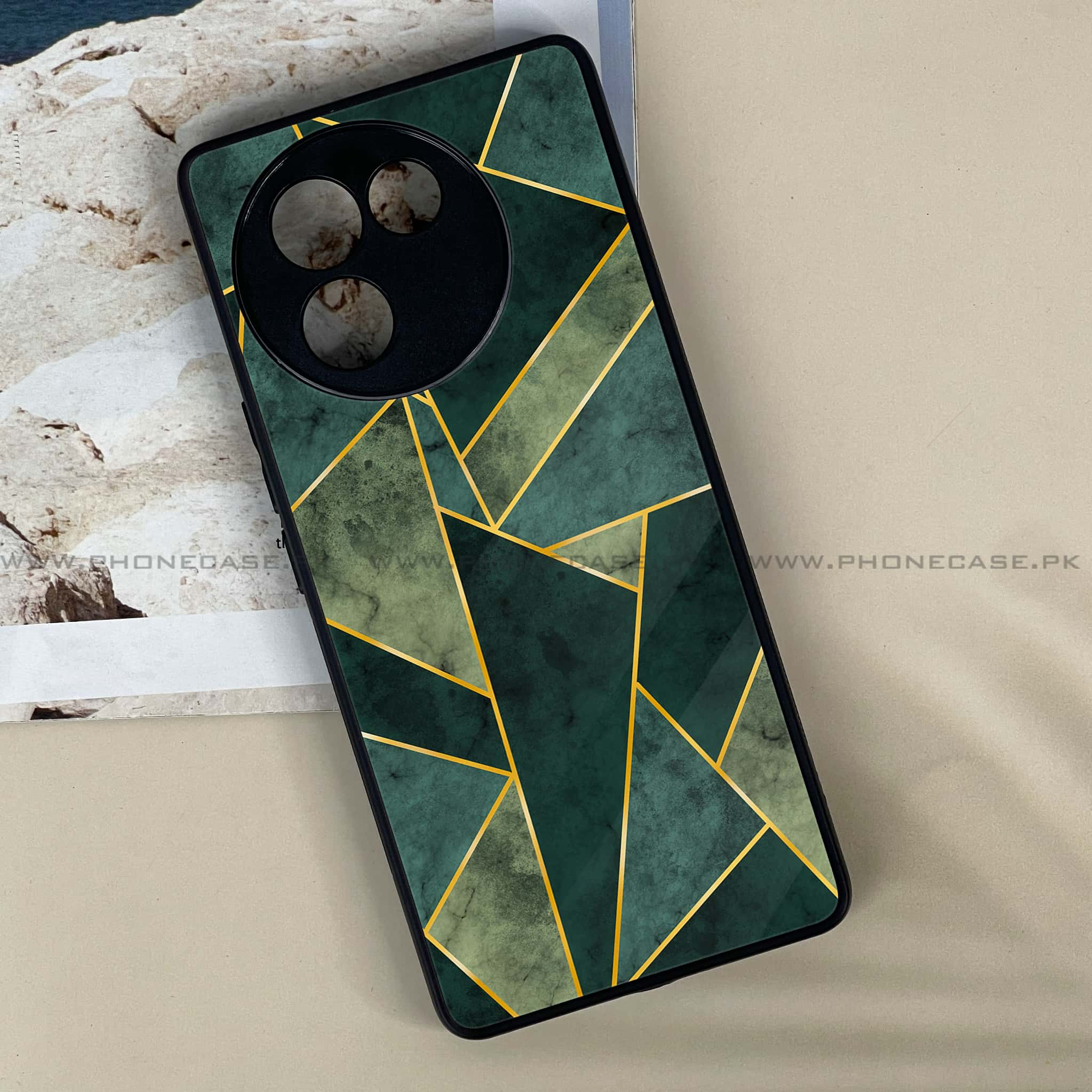 Vivo V30E - Geometric Marble Series - Premium Printed Metal soft Bumper shock Proof Case