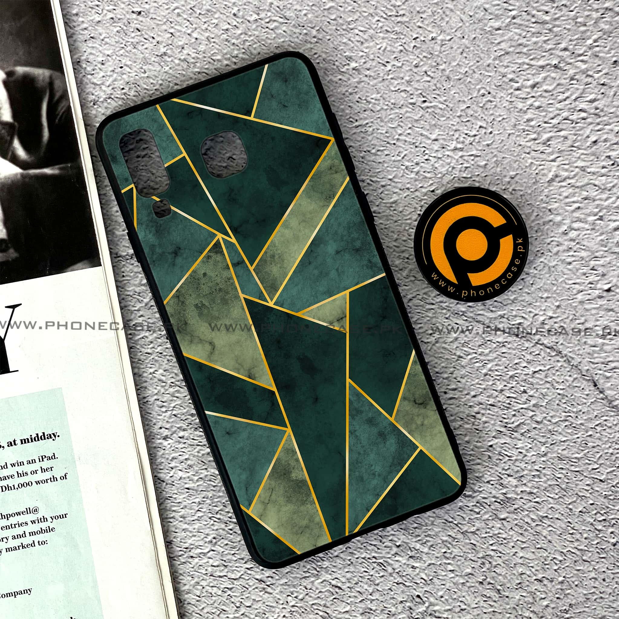 Samsung Galaxy A8 Star(A9 Star) - Geometric Marble Series - Premium Printed Glass soft Bumper shock Proof Case