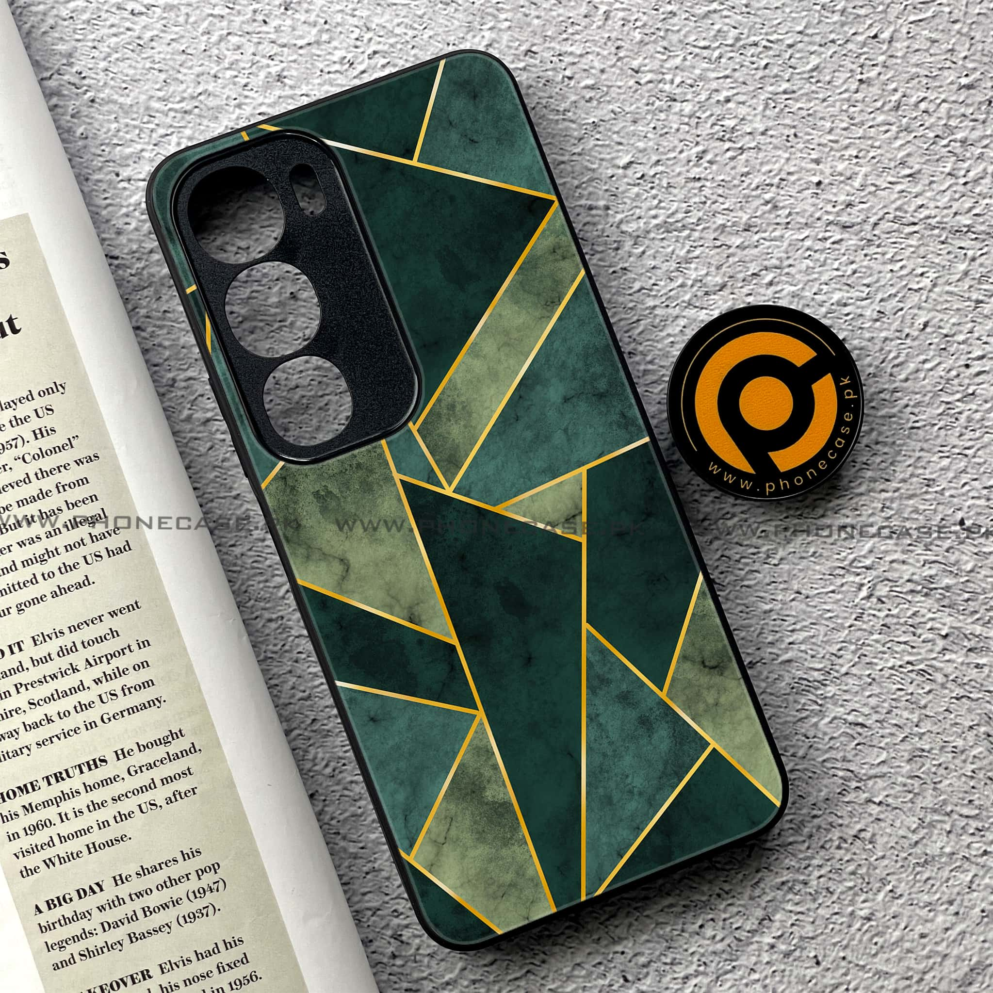 Vivo Y19s - Geometric Marble Series - Premium Printed Glass soft Bumper shock Proof Case