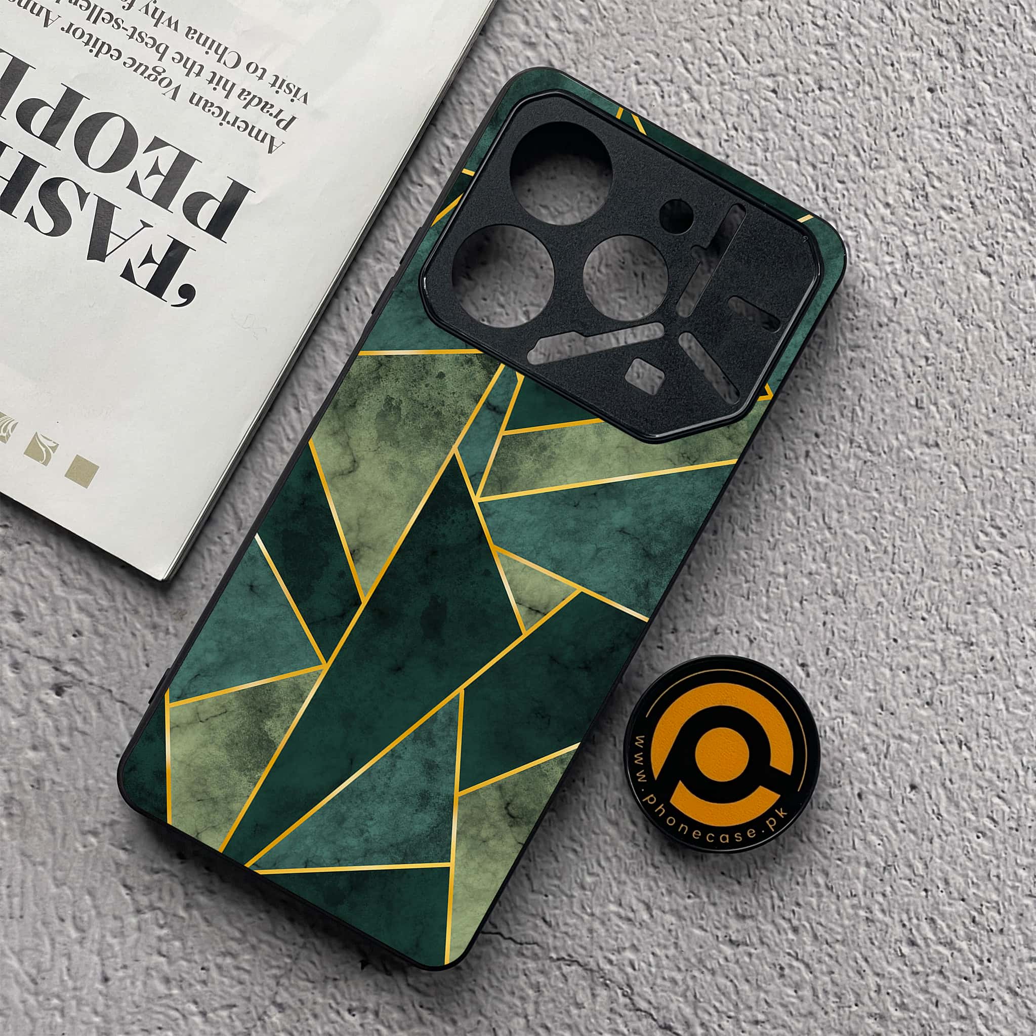 Tecno Pova 6 Neo - Geometric Marble Series - Premium Metal  Printed soft Bumper shock Proof Case
