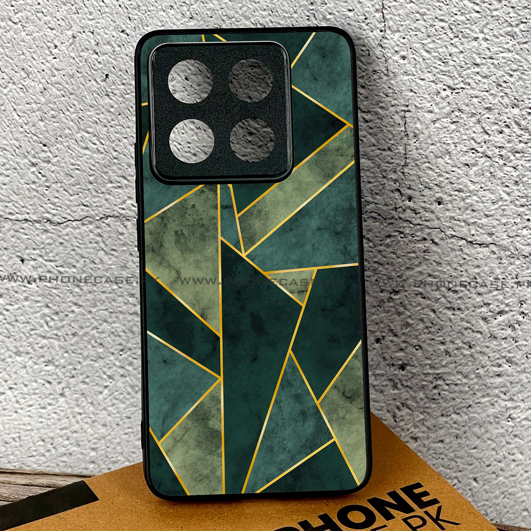 Xiaomi 14T - Geometric Marble Series - Premium Printed Glass soft Bumper shock Proof Case