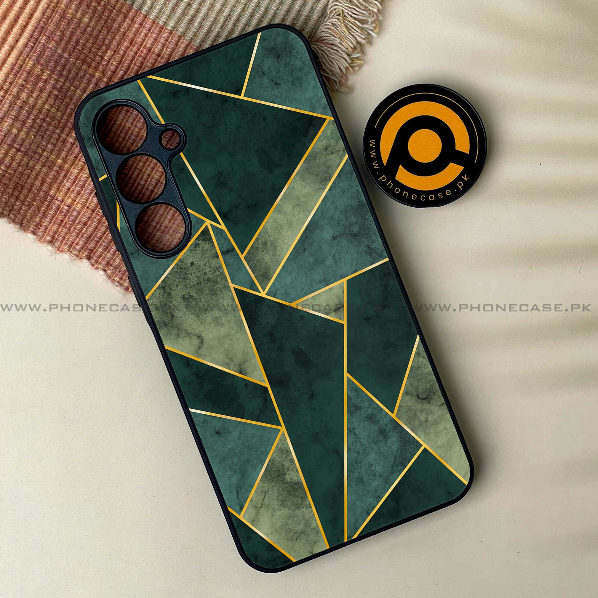 Samsung Galaxy A24 4G - Geometric Marble Series - Premium Printed Glass soft Bumper shock Proof Case