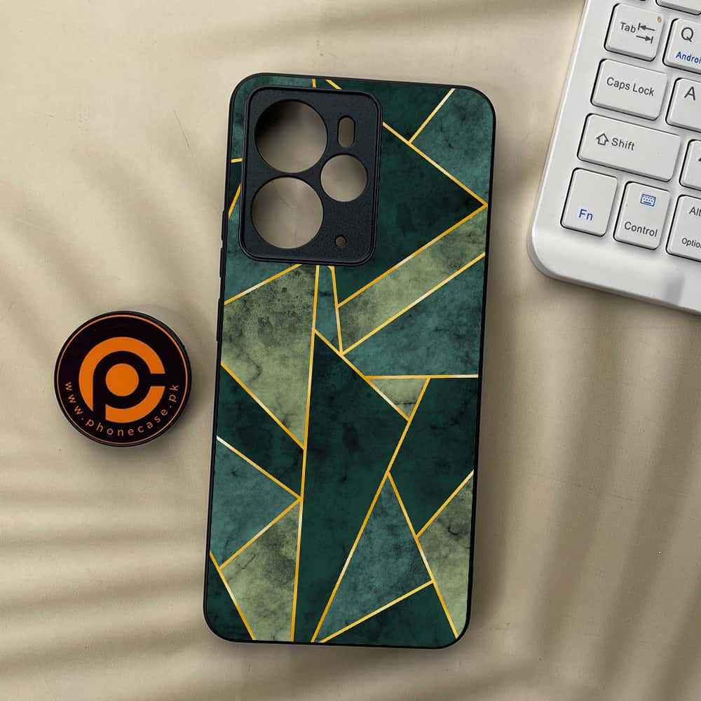 Realme 14T 5G - Geometric Marble Series - Premium Metal Printed soft Bumper Shock Proof Case