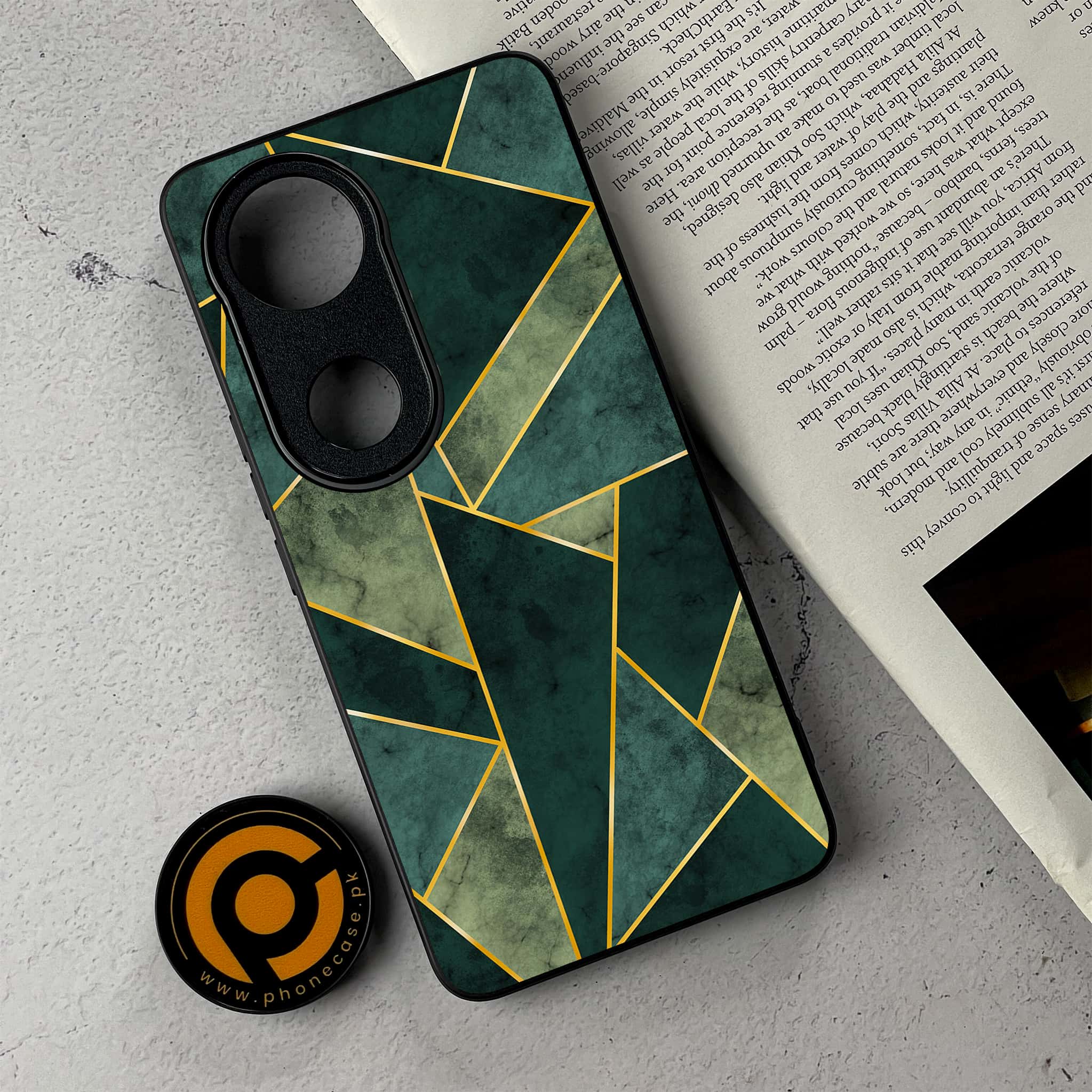 Vivo V50 - Geometric Marble Series - Premium Metal Printed Soft Bumper Shockproof Case