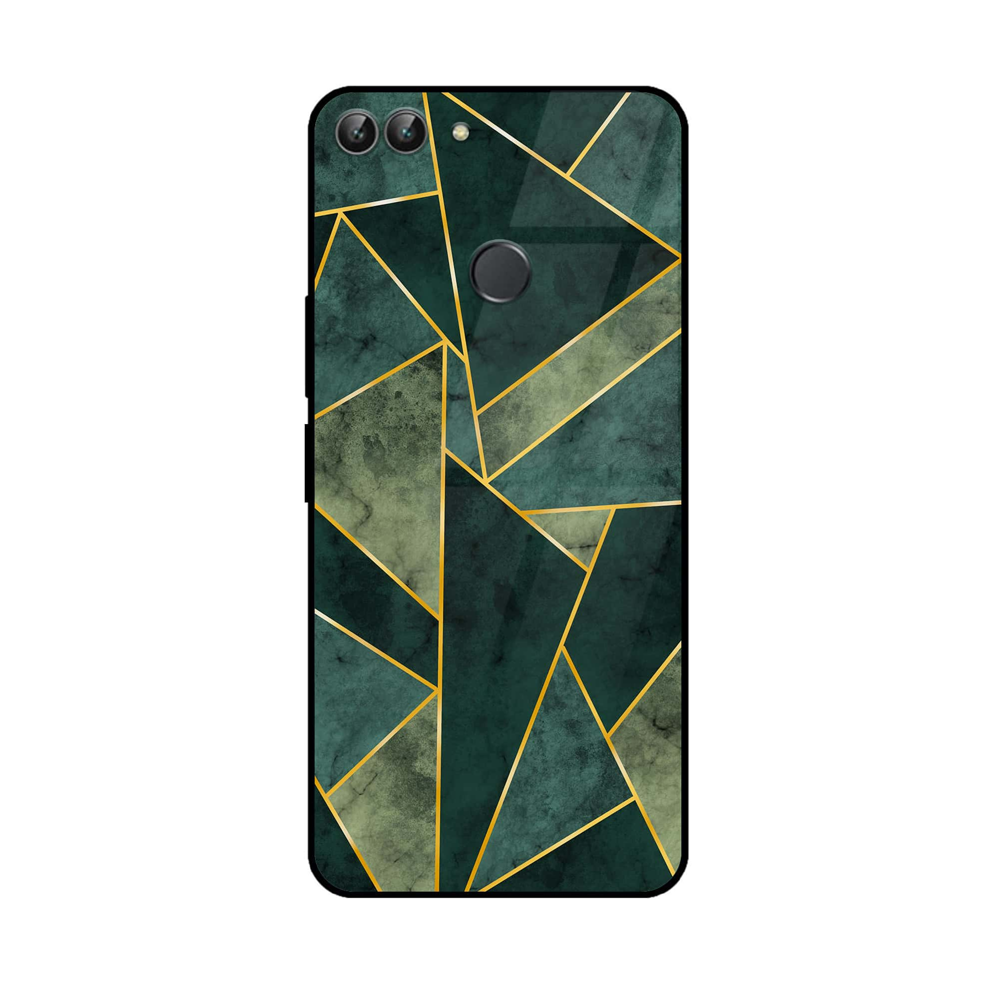 Huawei P Smart - Geometric Marble Series - Premium Printed Glass soft Bumper shock Proof Case