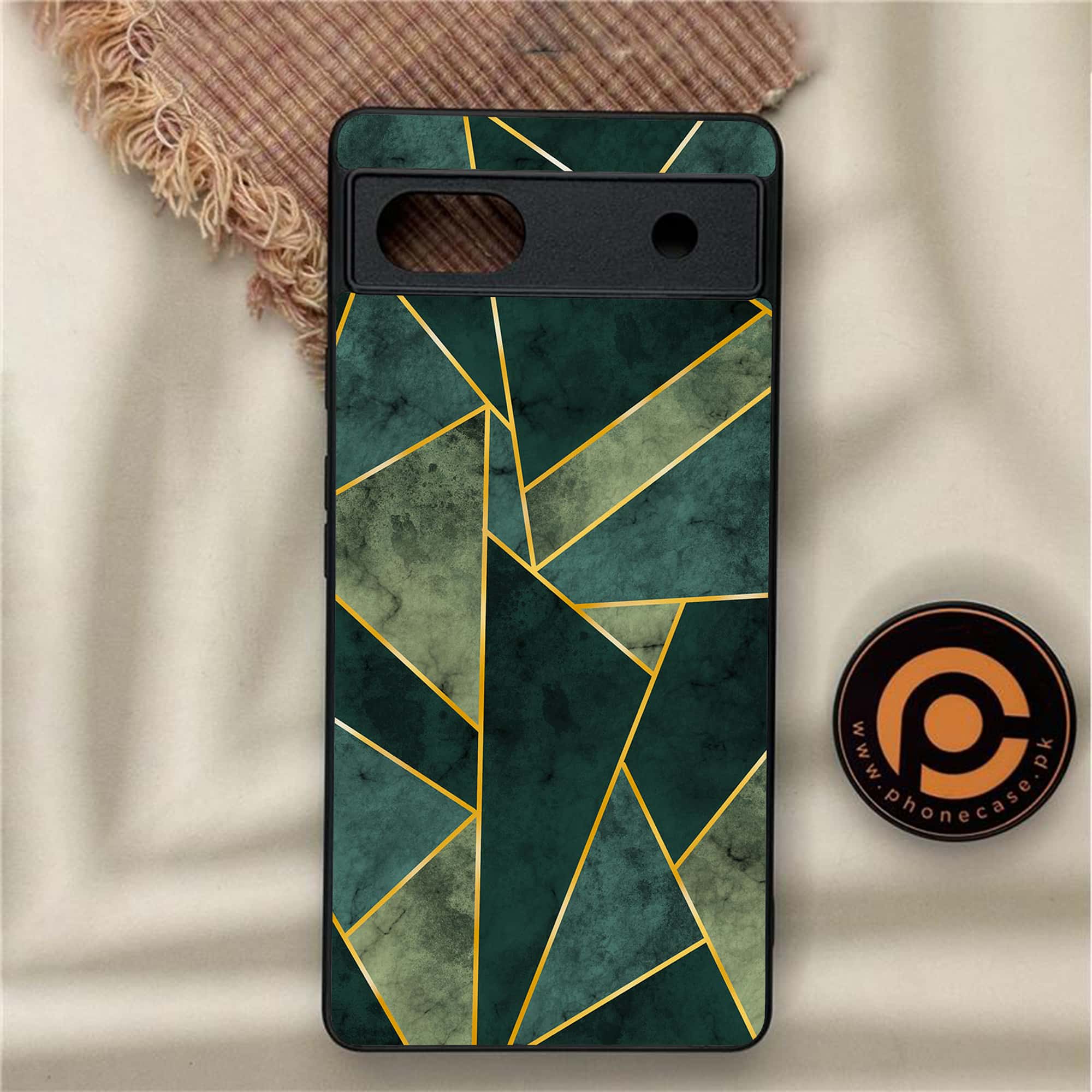 Google Pixel 6A - Geometric Marble Series - Premium Metal Printed soft Bumper Shock Proof Case
