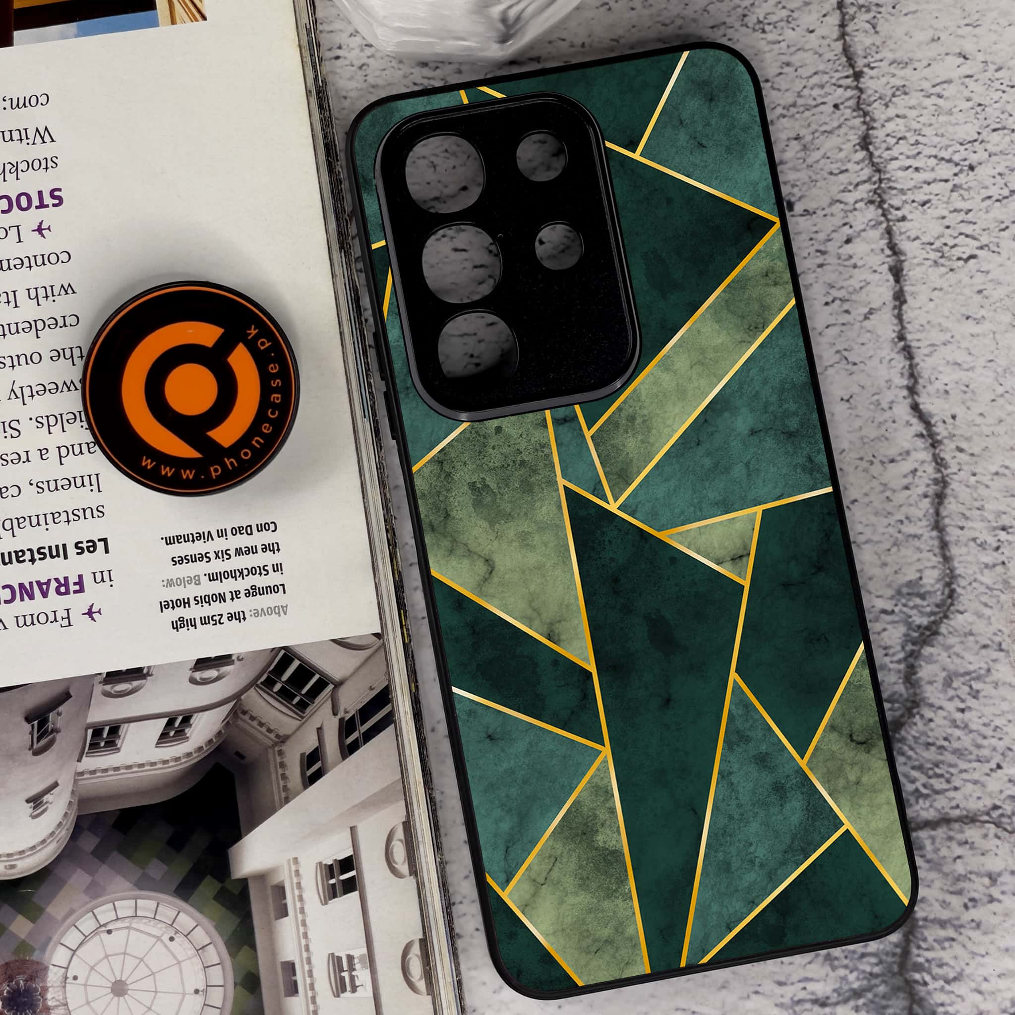 Vivo Y29 4G - Geometric Marble Series - Premium Metal Printed soft Bumper Shock Proof Case