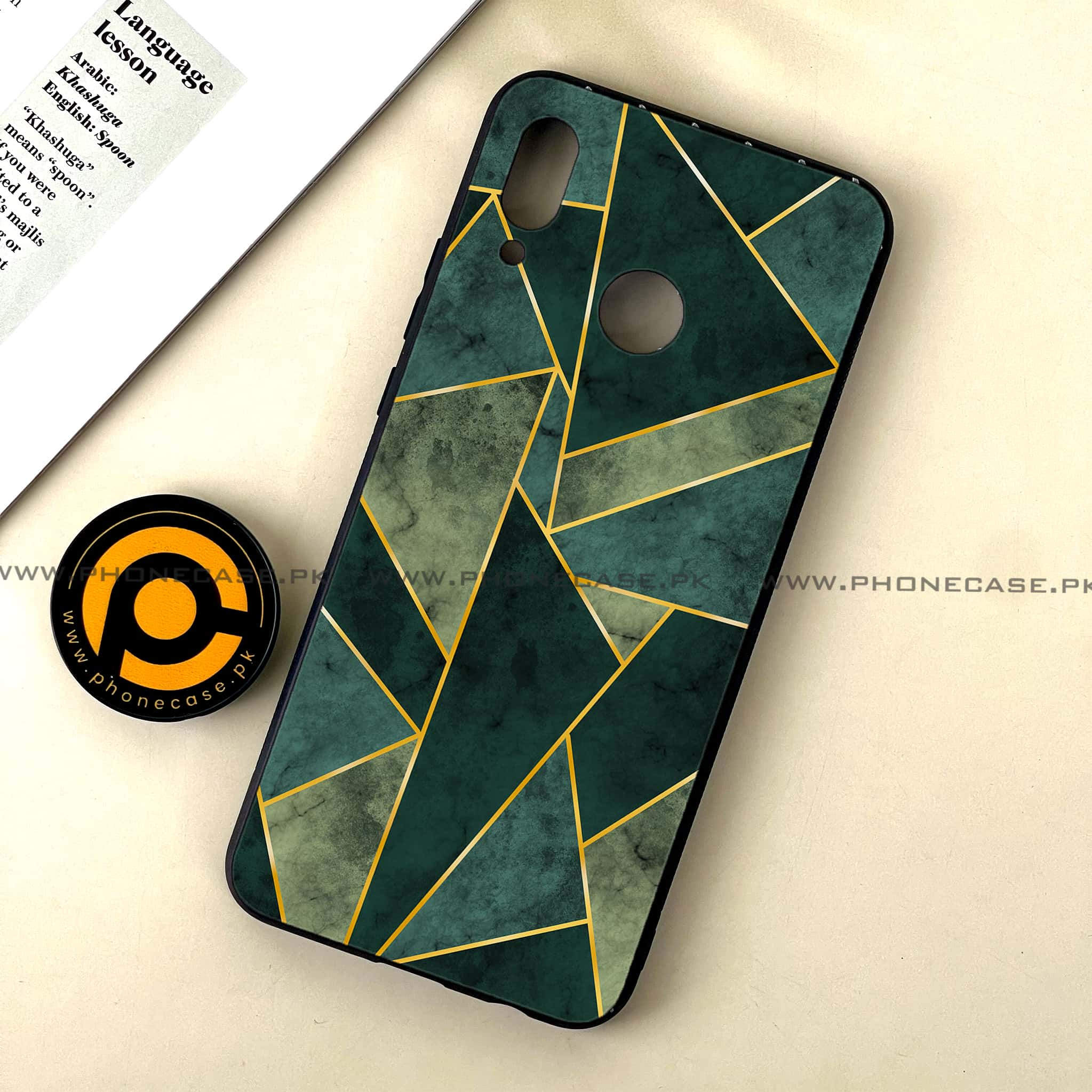 Huawei Nova 3 - Geometric Marble Series - Premium Printed Glass soft Bumper shock Proof Case