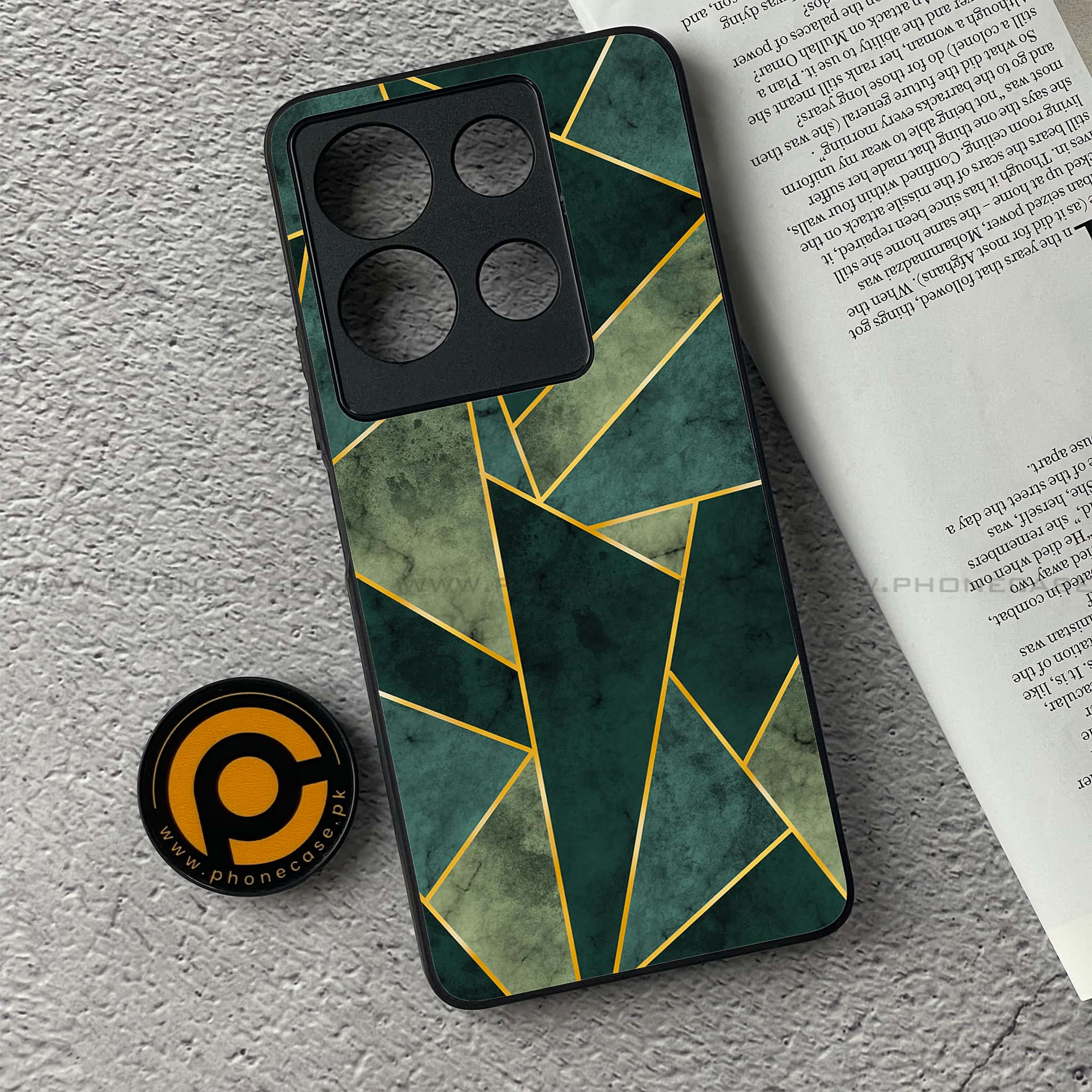 Infinix Note 30 - Geometric Marble Series - Premium Printed Glass soft Bumper shock Proof Case
