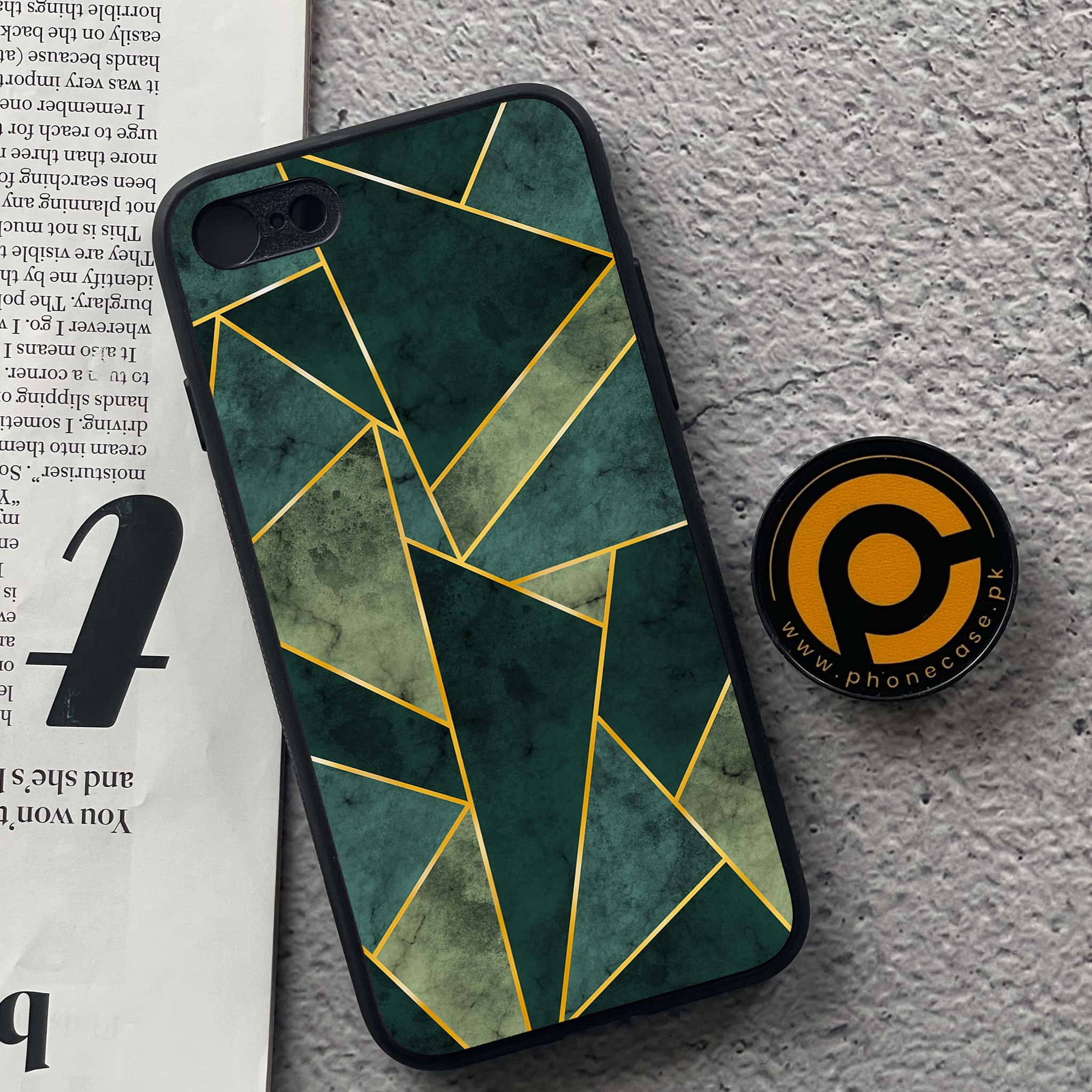 iPhone 7 / 8 - Geometric Marble Series - Premium Printed Glass soft Bumper shock Proof Case