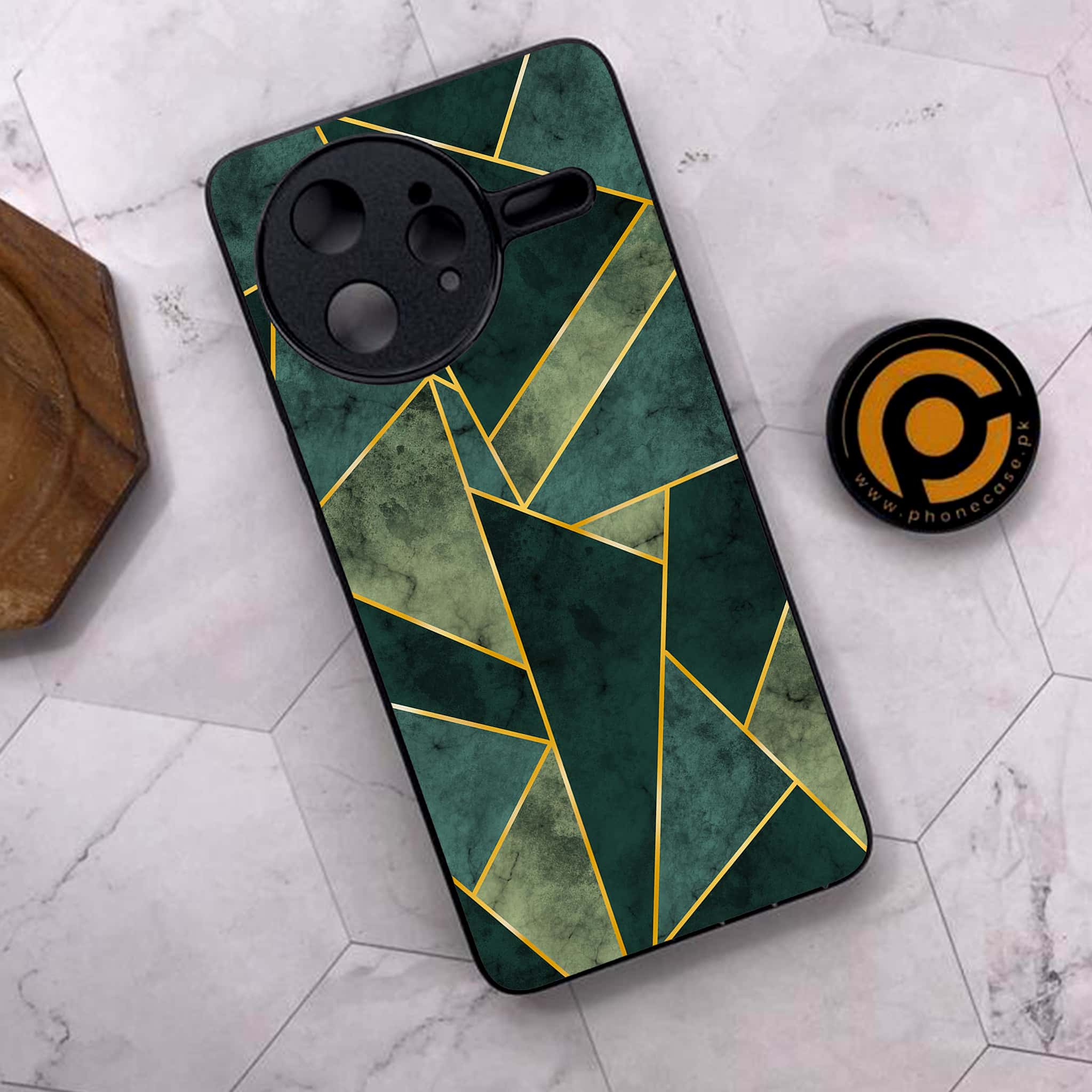 Xiaomi Poco F7 Ultra 5G - Geometric Marble Series - Premium Metal Printed soft Bumper shock Proof Case