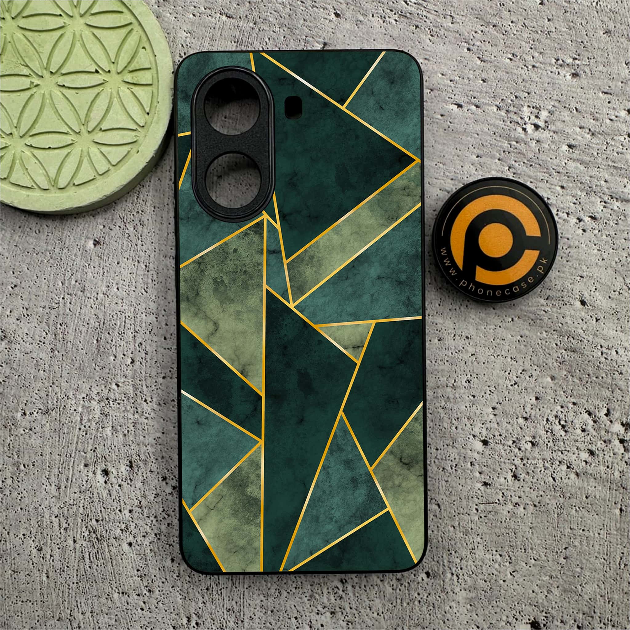 Xiaomi Redmi Turbo 4 - Geometric Marble Series  - Premium Metal Printed soft Bumper shock Proof Case