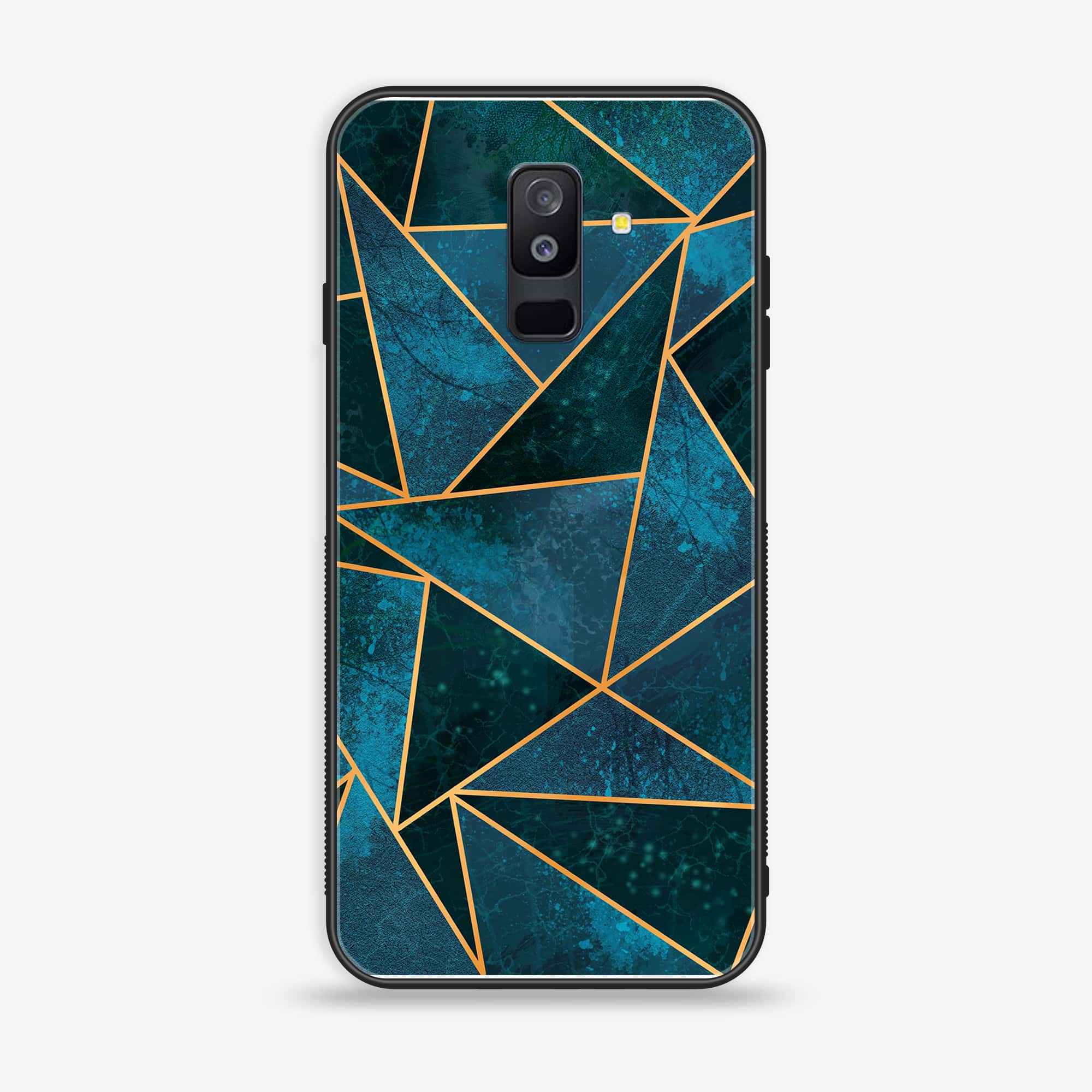 Samsung Galaxy A6 Plus (2018) - Geometric Marble Series - Premium Printed Glass soft Bumper shock Proof Case