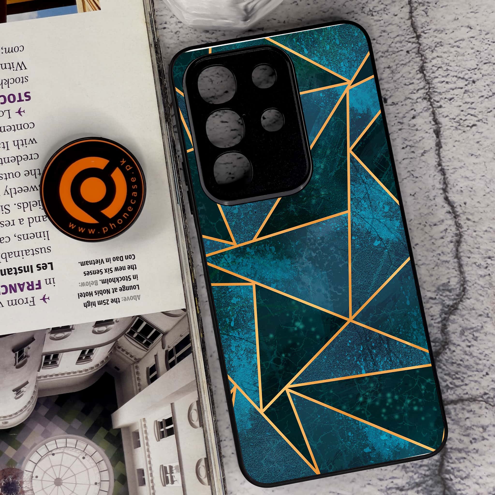 Vivo Y29 4G - Geometric Marble Series - Premium Metal Printed soft Bumper Shock Proof Case