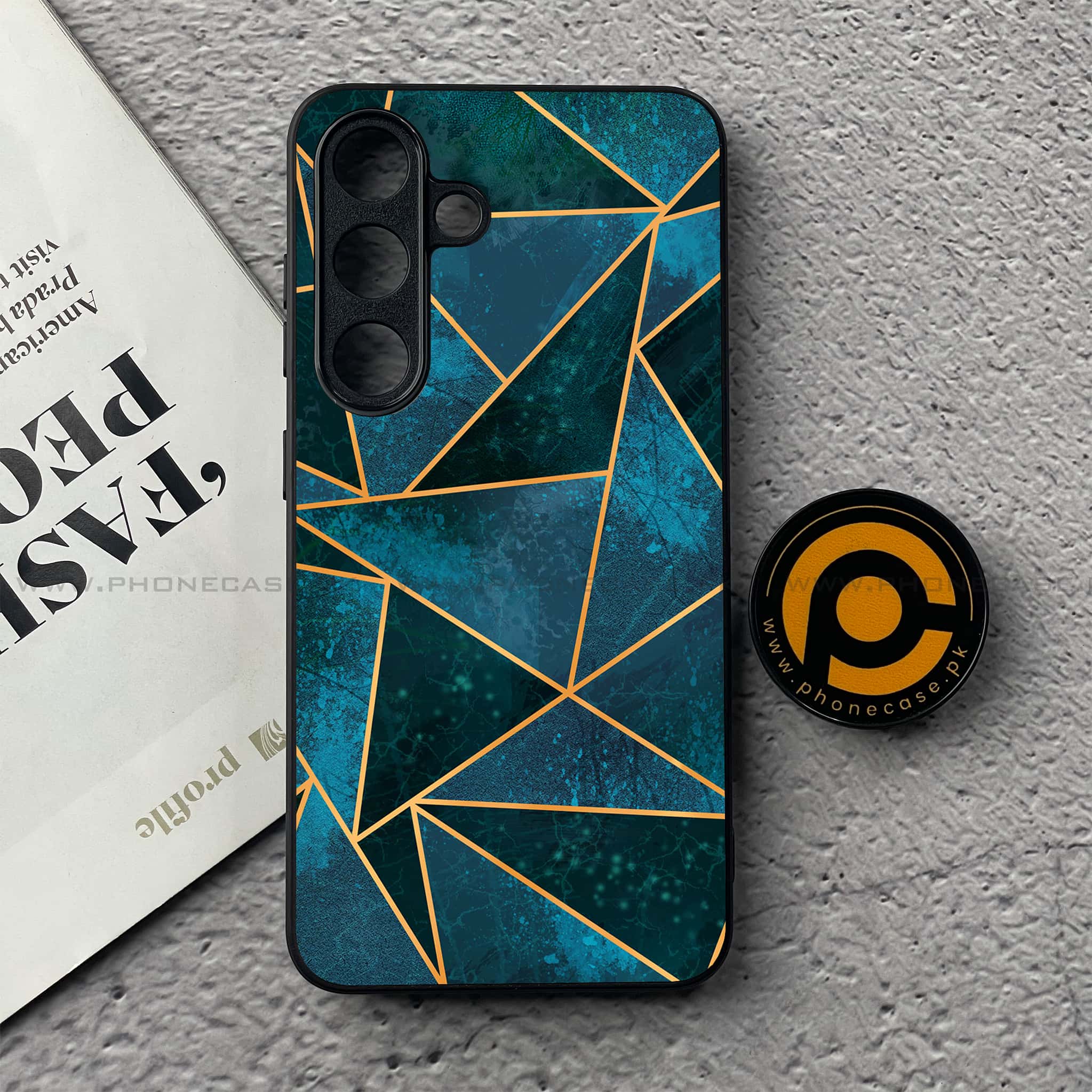 Samsung Galaxy S25 FE - Geometric Marble Series - Premium Metal Printed soft Bumper shock Proof Case