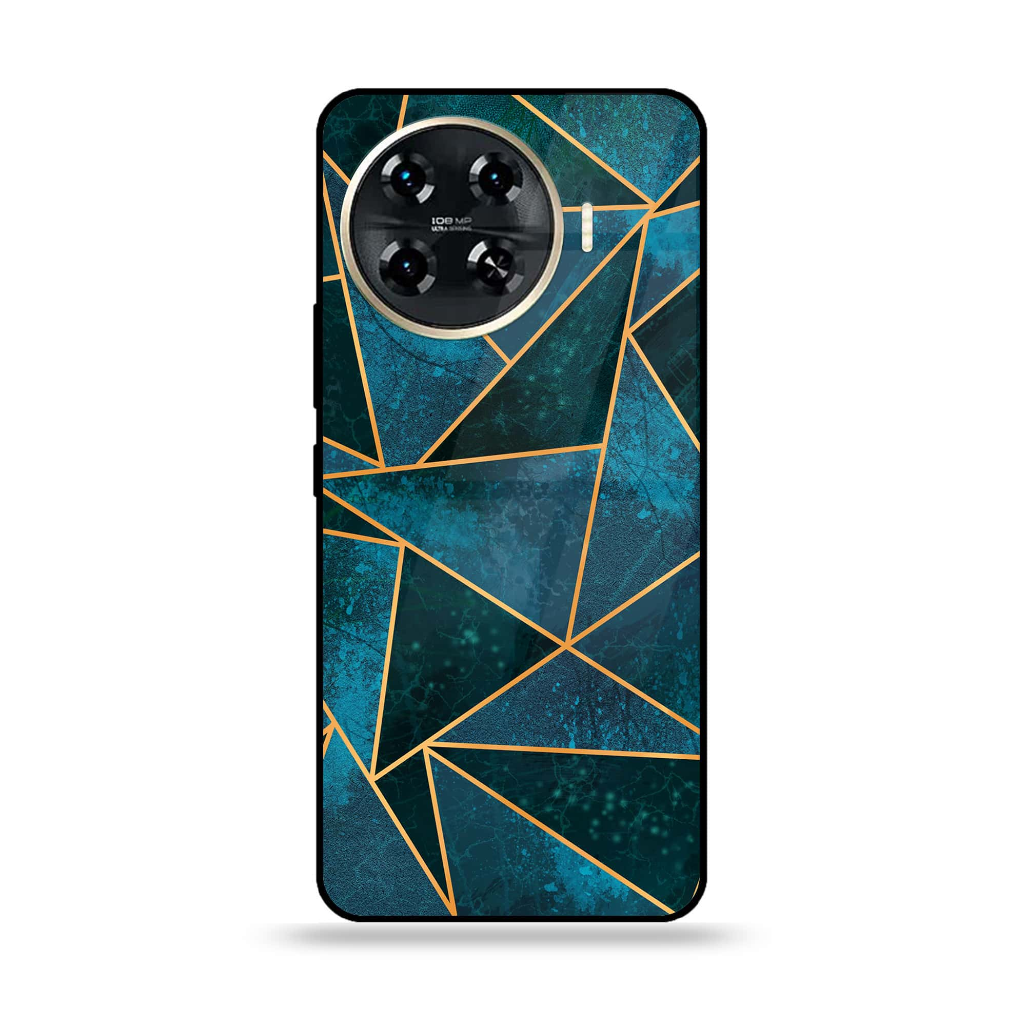 Tecno Spark 20 pro plus - Geometric Marble Series - Premium Printed Glass soft Bumper shock Proof Case