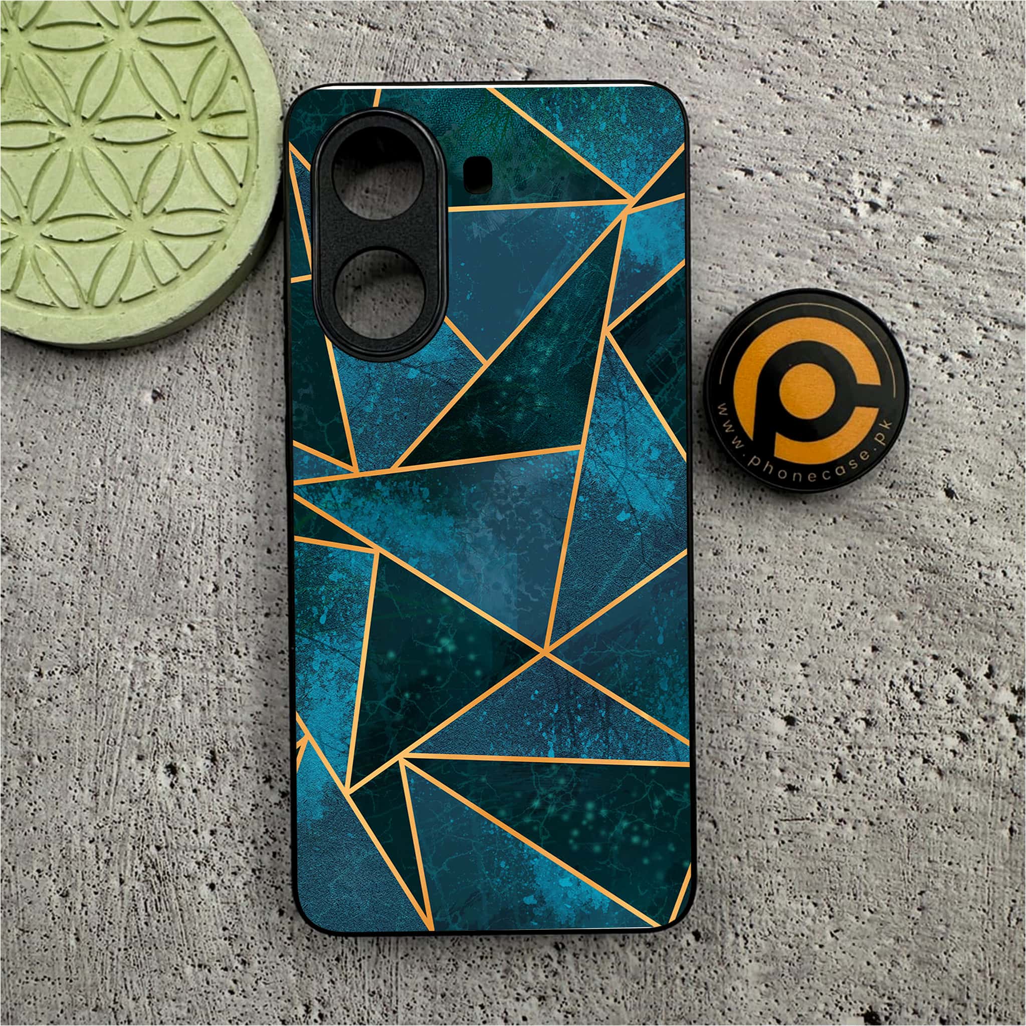 Xiaomi Redmi Turbo 4 - Geometric Marble Series  - Premium Metal Printed soft Bumper shock Proof Case