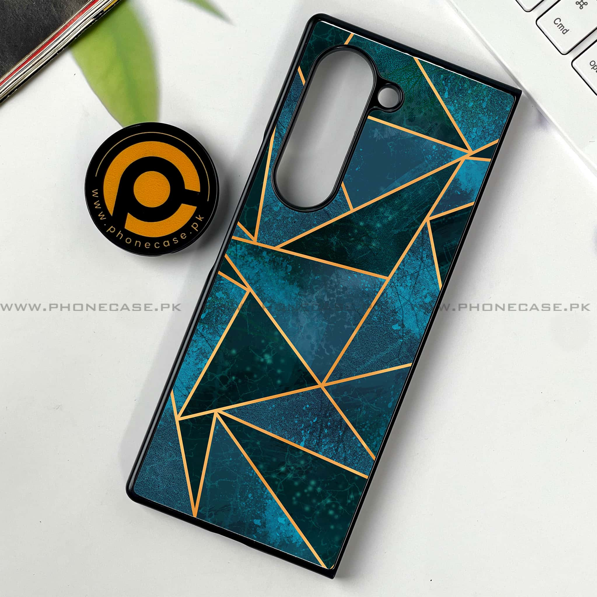 Samsung Galaxy Z Fold 6 - Geometric Marble Series - Premium Printed Metal soft Bumper shock Proof Case