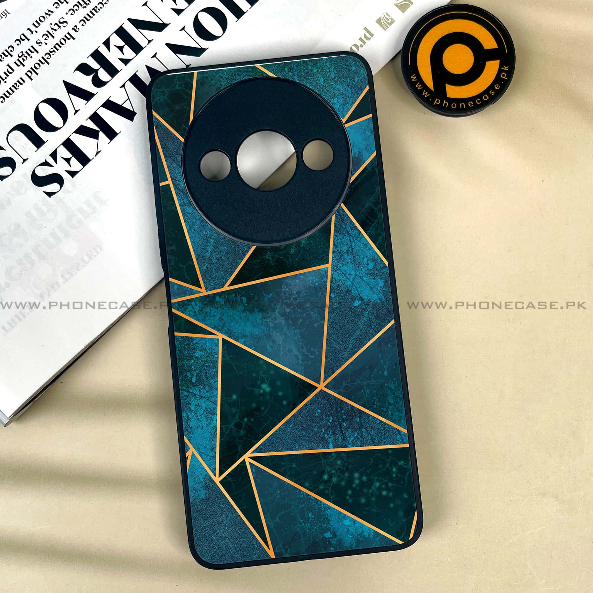 Xiaomi Redmi A3x - Geometric Marble Series - Premium Printed Metal soft Bumper shock Proof Case