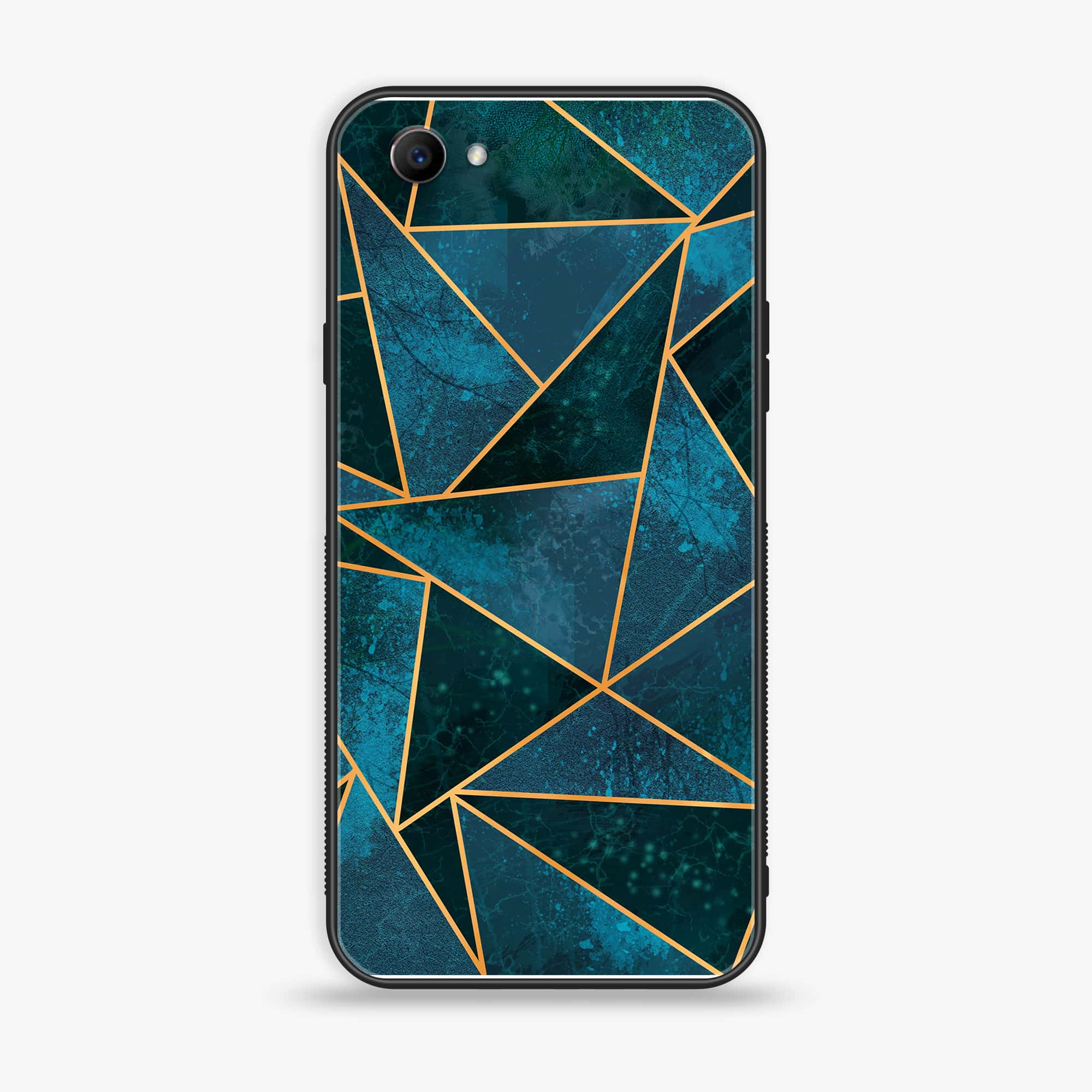 Oppo F7 Youth - Geometric Marble Series - Premium Printed Glass soft Bumper shock Proof Case