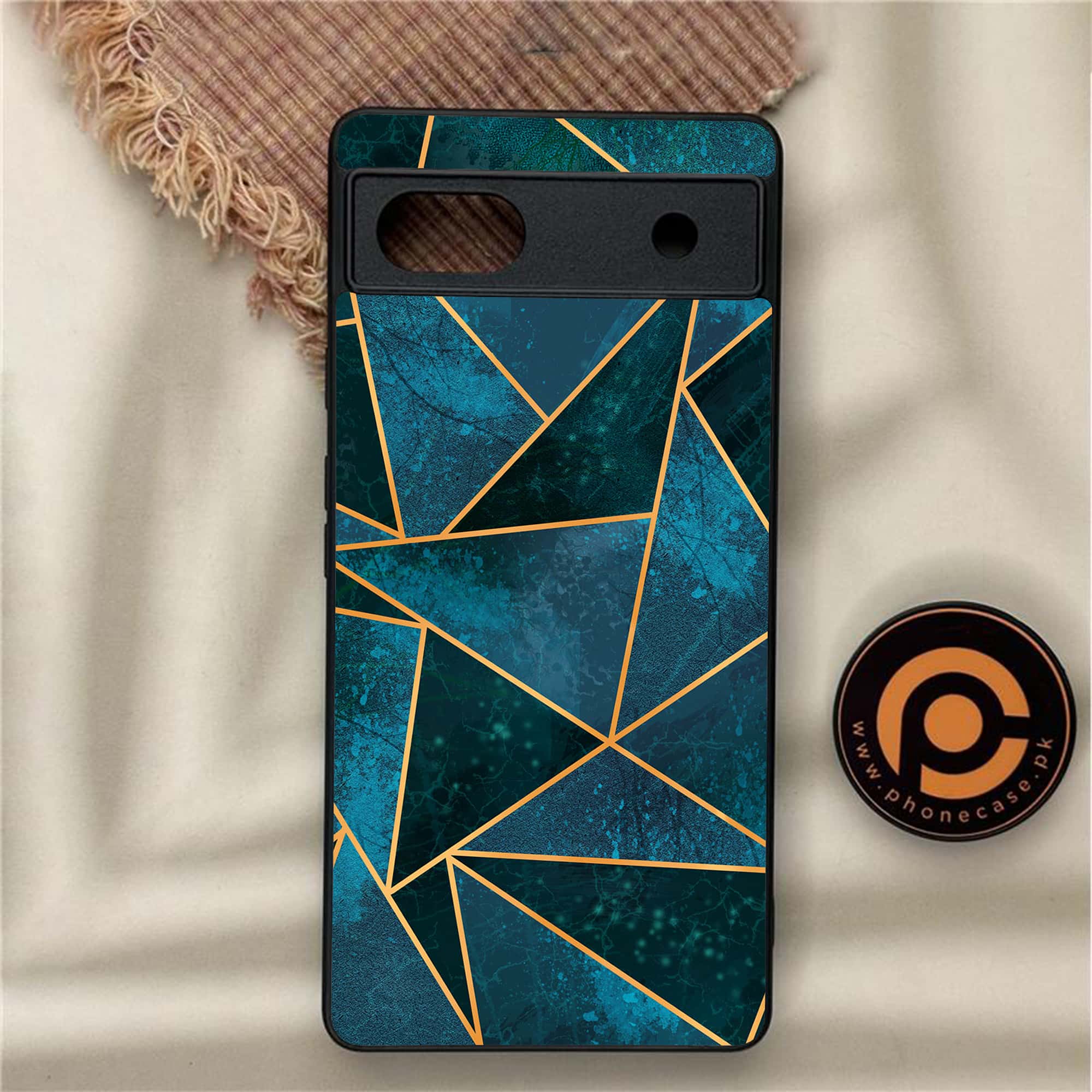 Google Pixel 6A - Geometric Marble Series - Premium Metal Printed soft Bumper Shock Proof Case