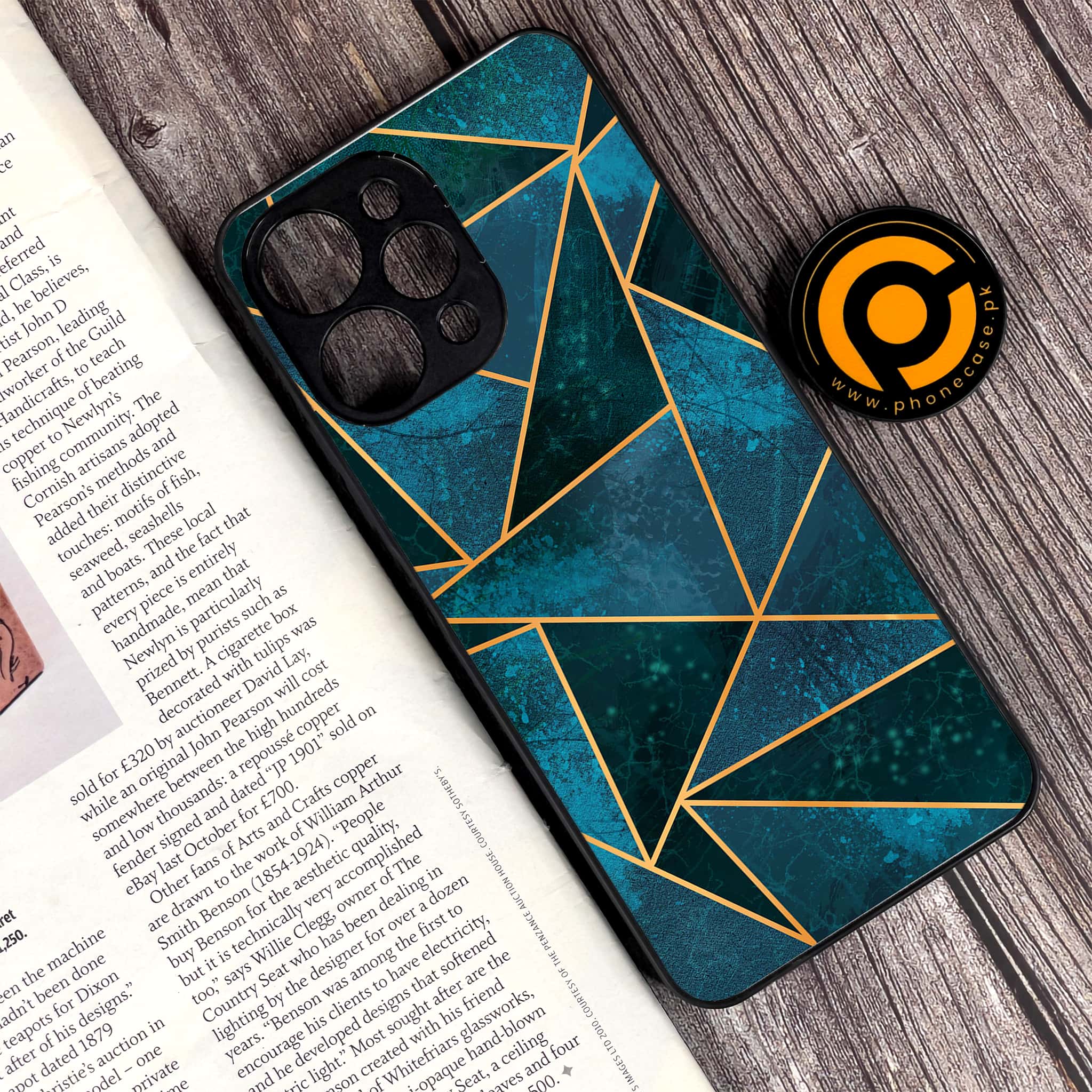 Xiaomi Redmi 12 - Geometric Marble Series - Premium Printed Glass soft Bumper shock Proof Case