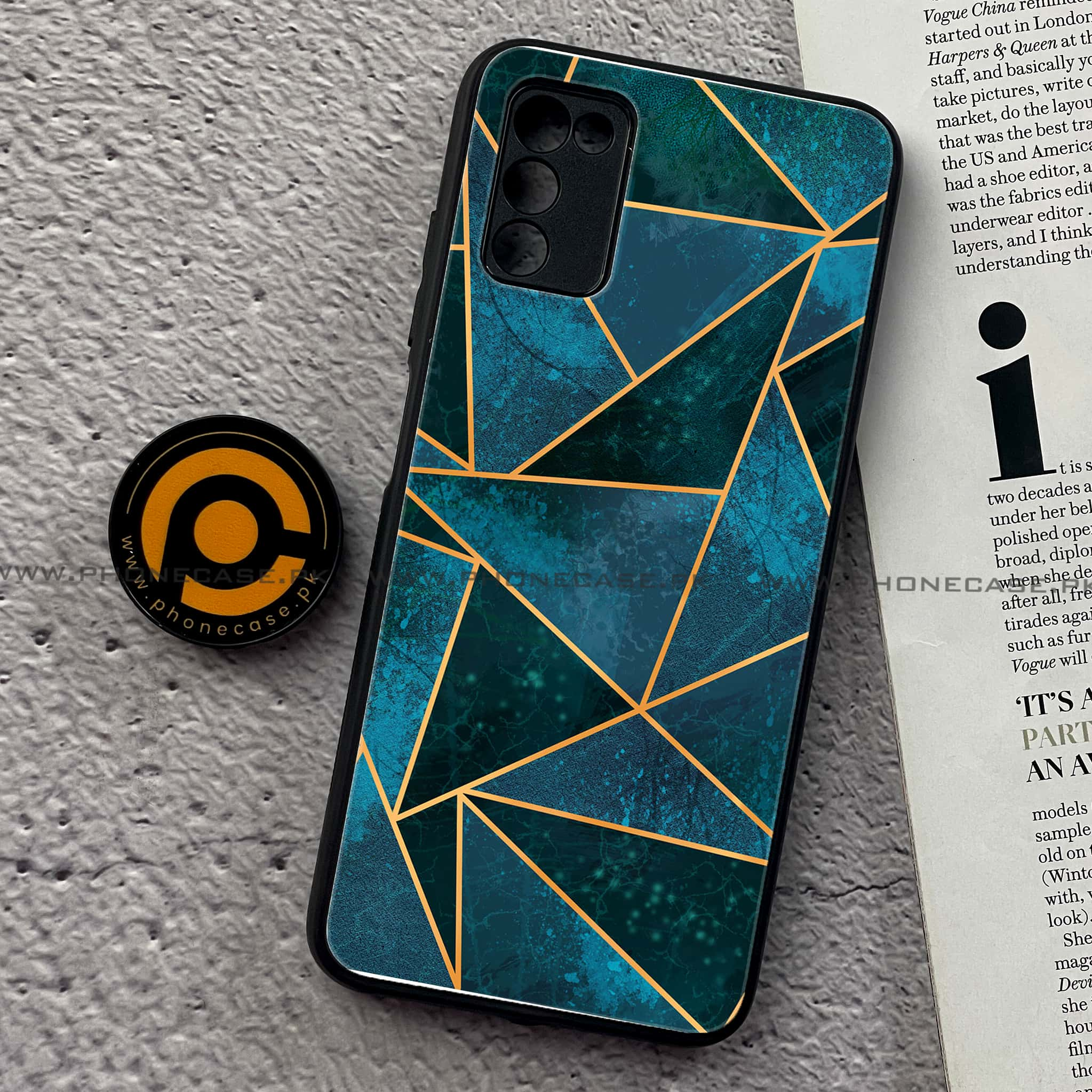 Samsung Galaxy A02s - Geometric Marble Series - Premium Printed Metal soft Bumper shock Proof Case