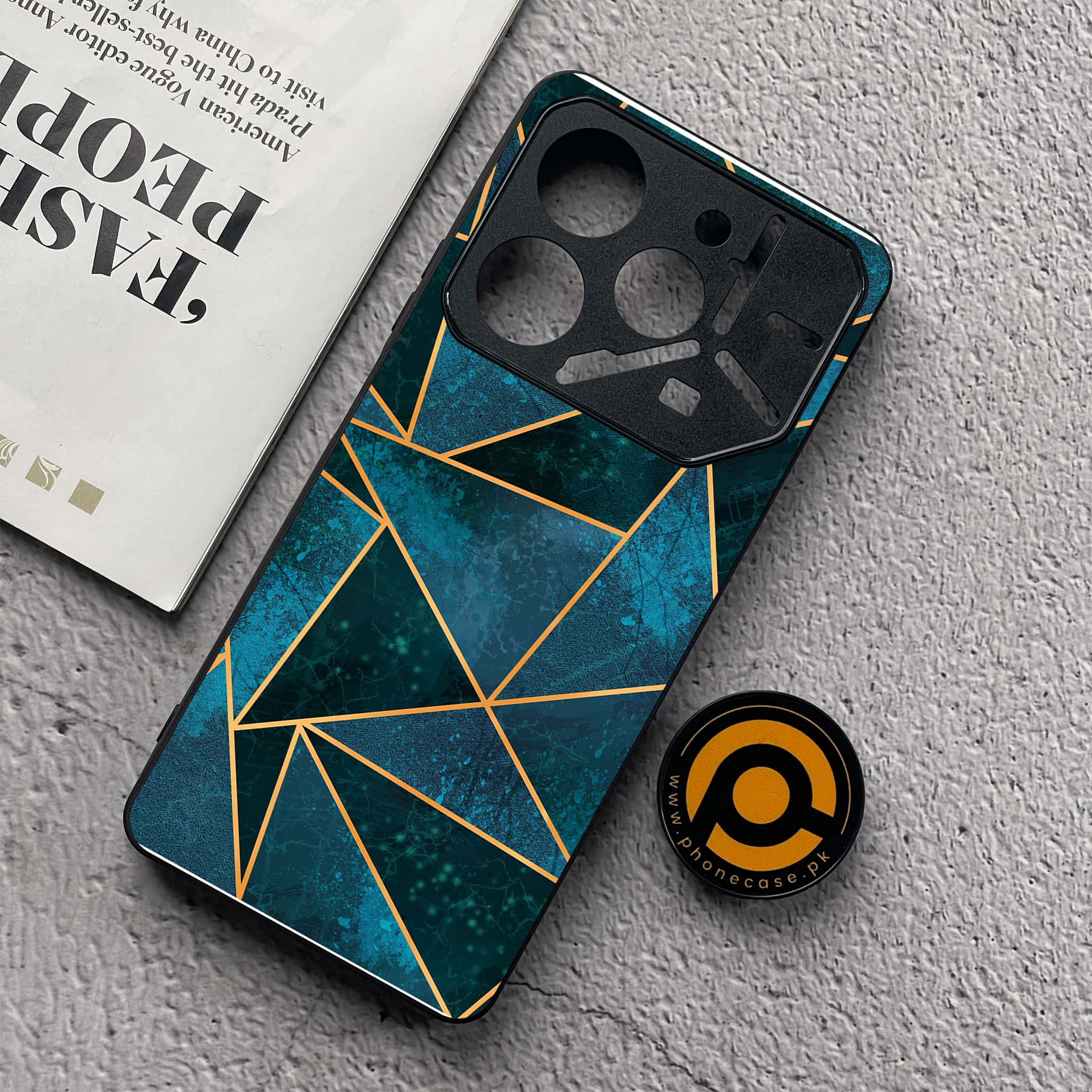 Tecno Pova 6 Neo - Geometric Marble Series - Premium Metal  Printed soft Bumper shock Proof Case