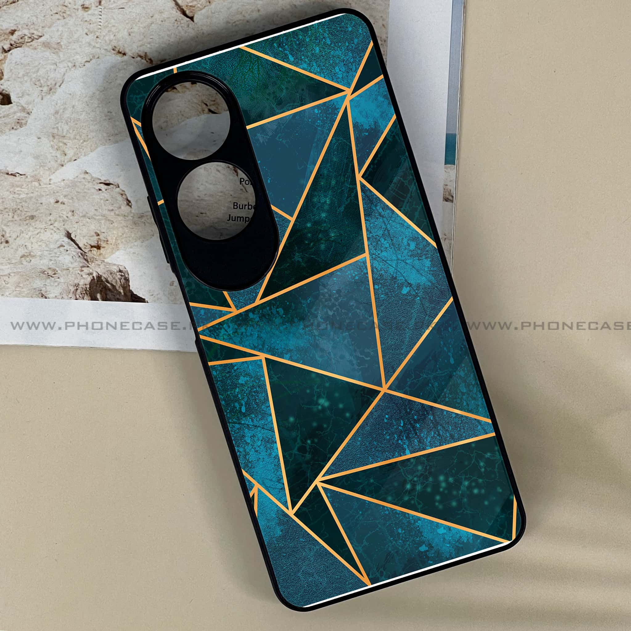 Oppo A60 - Geometric Marble Series - Premium Printed Metal soft Bumper shock Proof Case