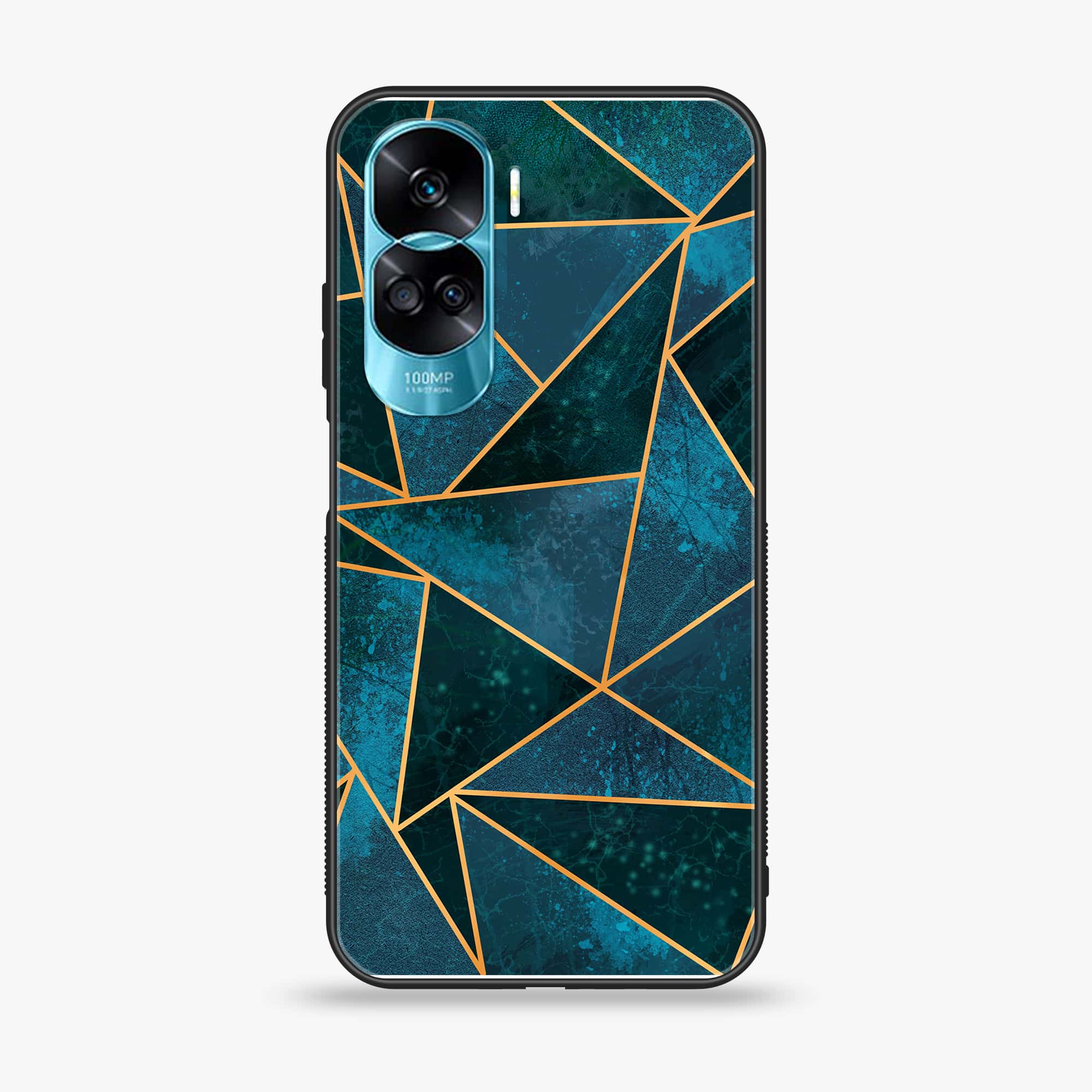 Honor 90 Lite - Geometric Marble Series - Premium Printed Glass soft Bumper shock Proof Case