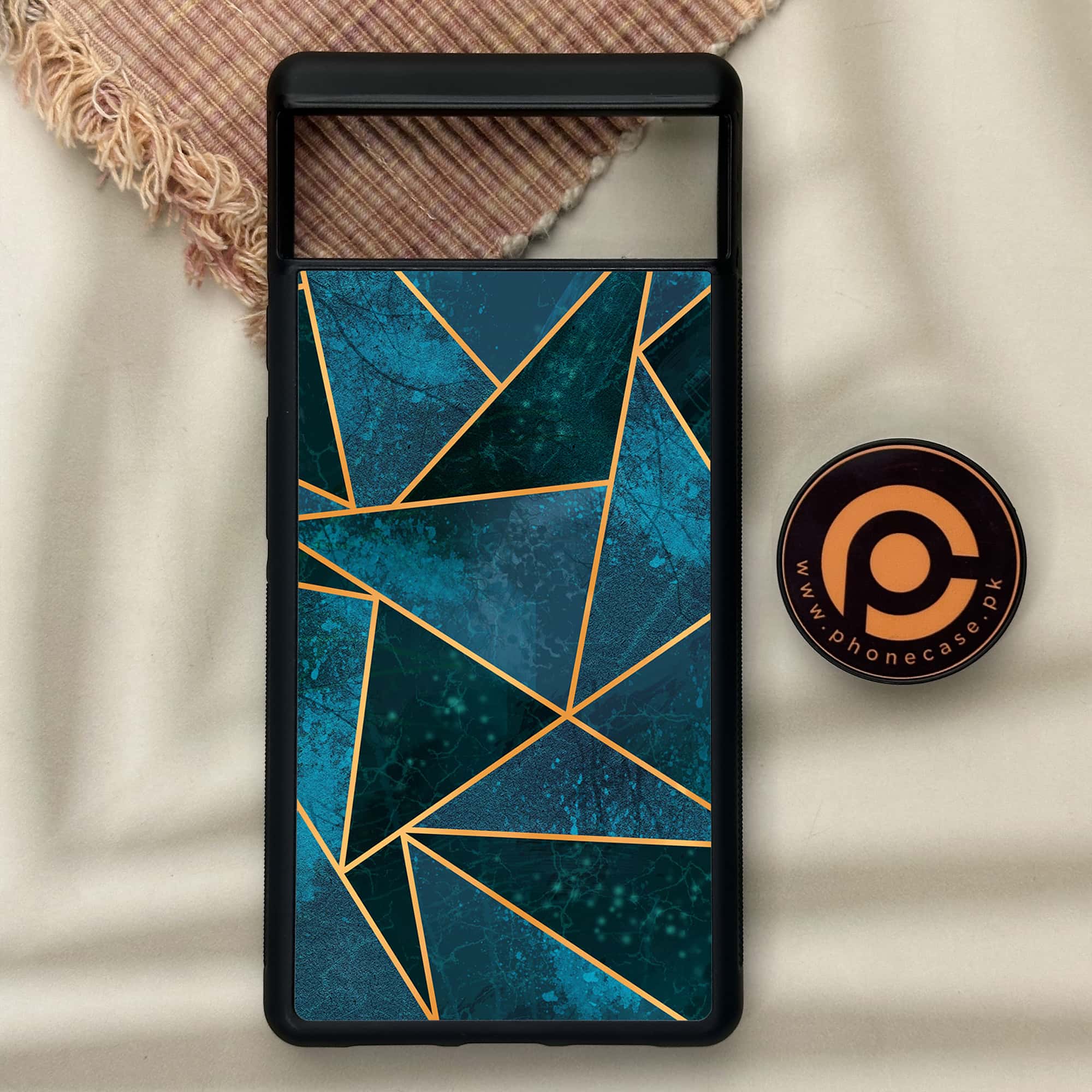 Google Pixel 6 - Geometric Marble Series - Premium Metal Printed soft Bumper Shock Proof Case