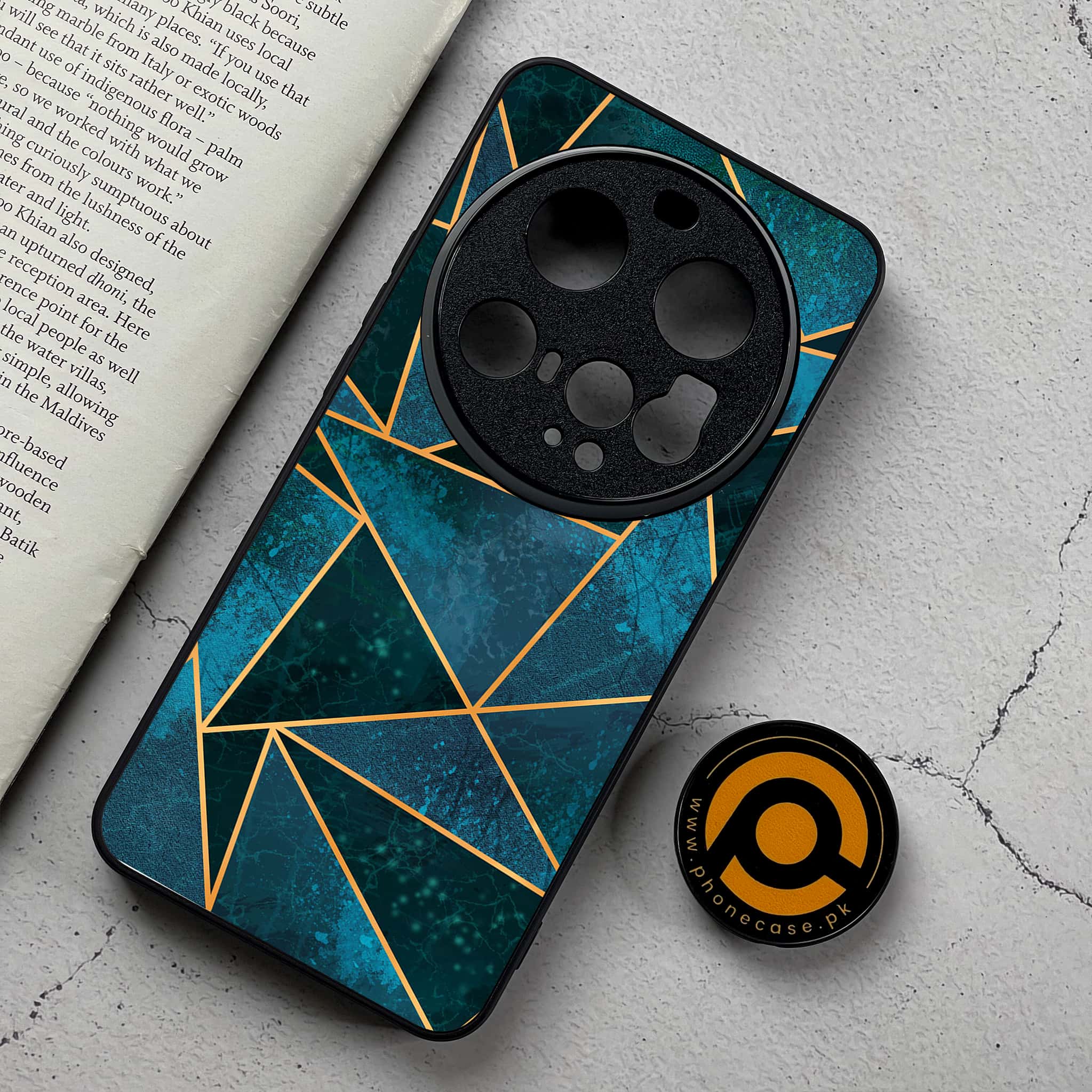 Xiaomi 15 Ultra - Geometric Marble Series - Premium Metal Printed Soft Bumper Shockproof Case